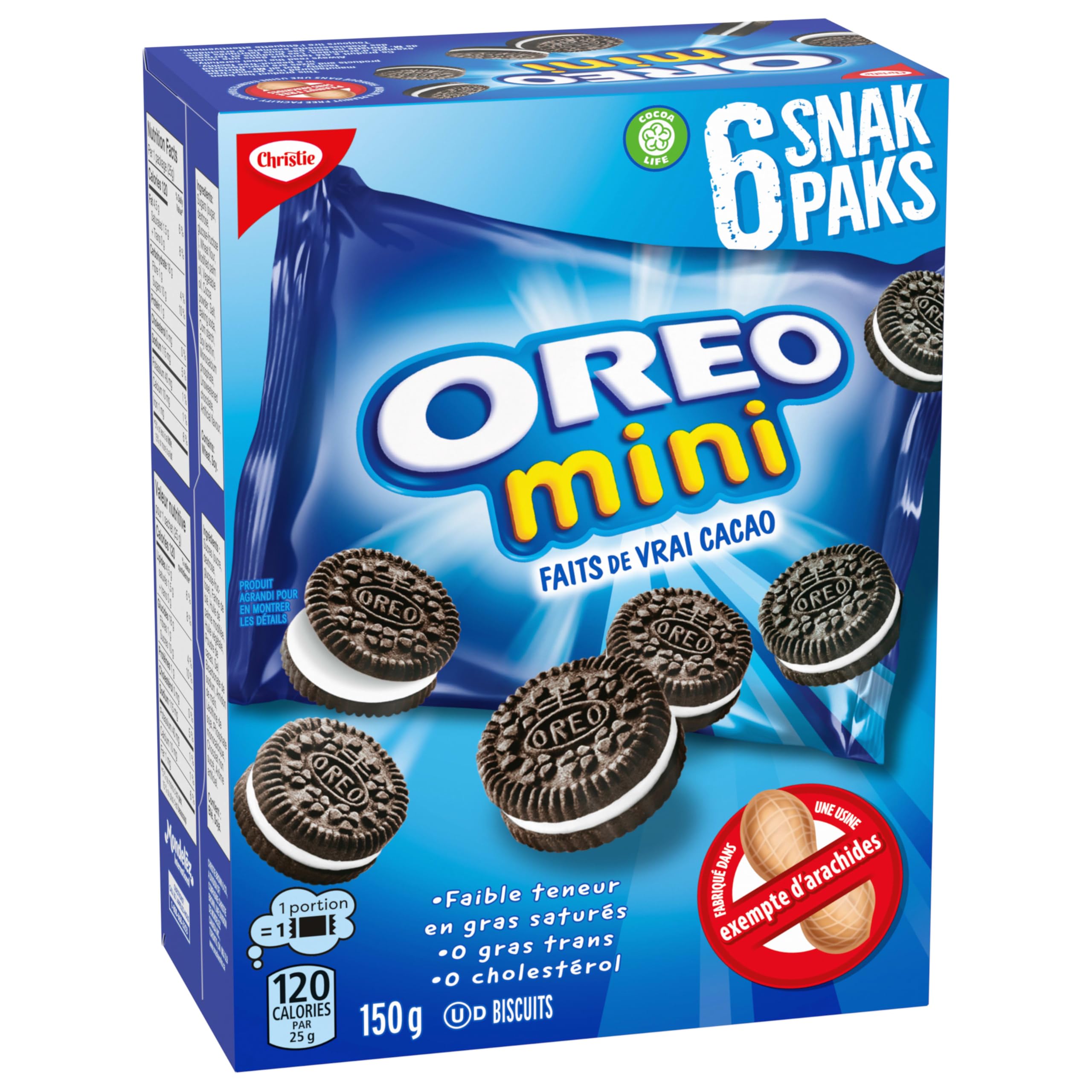 OREO Mini Original Chocolate Sandwich Cookies - Peanut-Free, Individually Wrapped Snack Packs (150g) - Perfect for School Lunches, Office Snacks & On-the-Go Treats