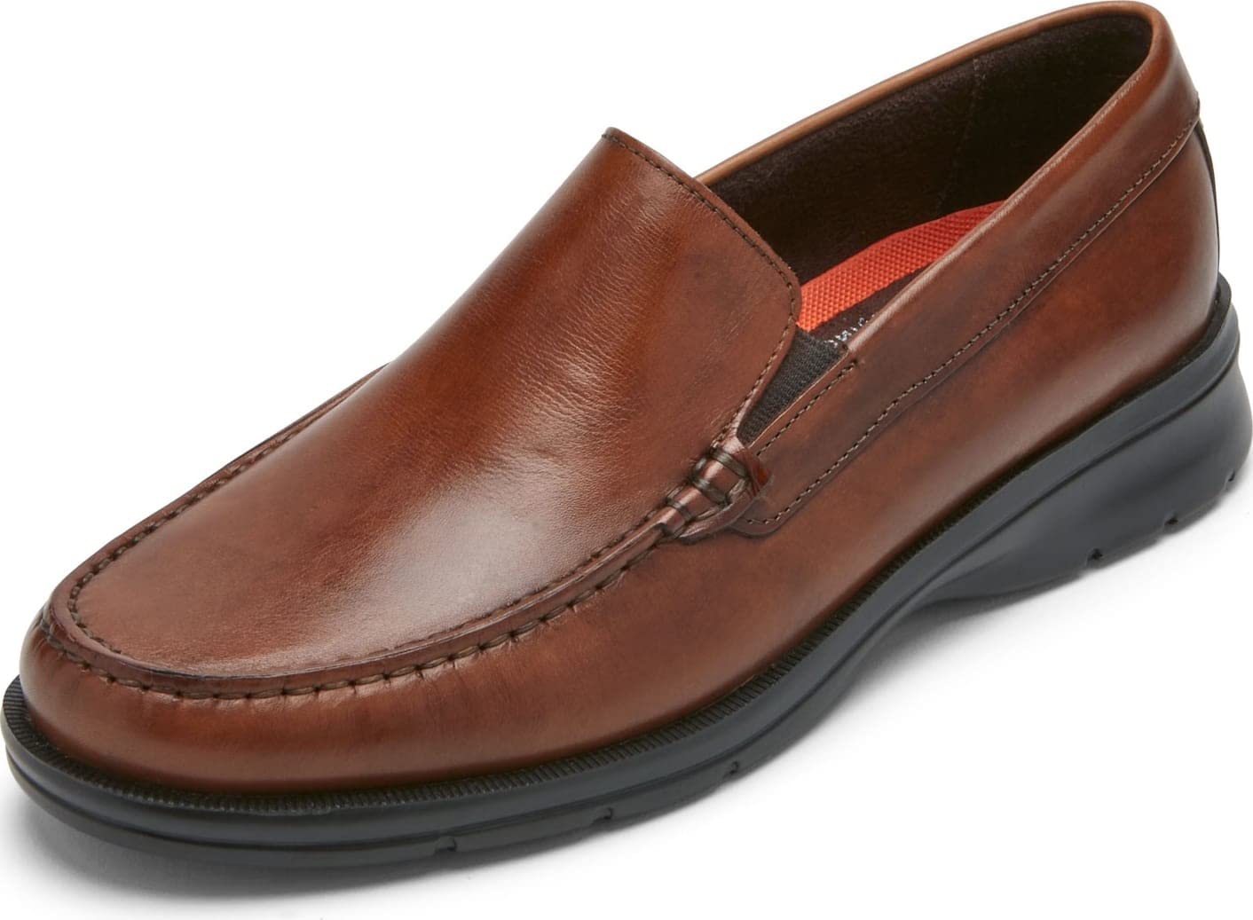 Rockport Men's Palmer Venetian Loafer - Comfortable Slip-On Dress Shoes for Business Casual & Office Wear - Breathable Leather Loafers for Men