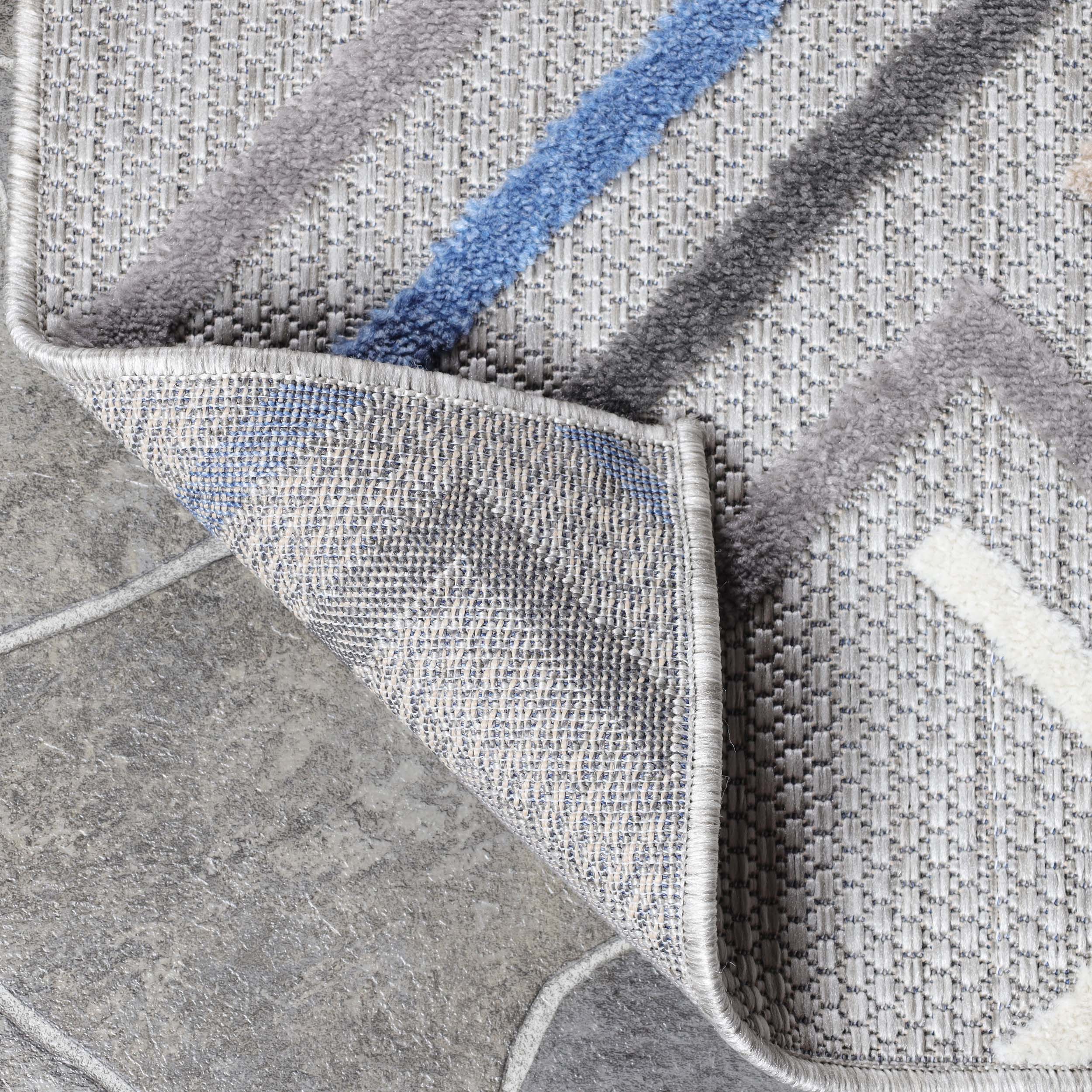 Stylish Geometric Modern Indoor Outdoor Area Rug - Perfect for Living Room, Patio, and Bedroom Decor