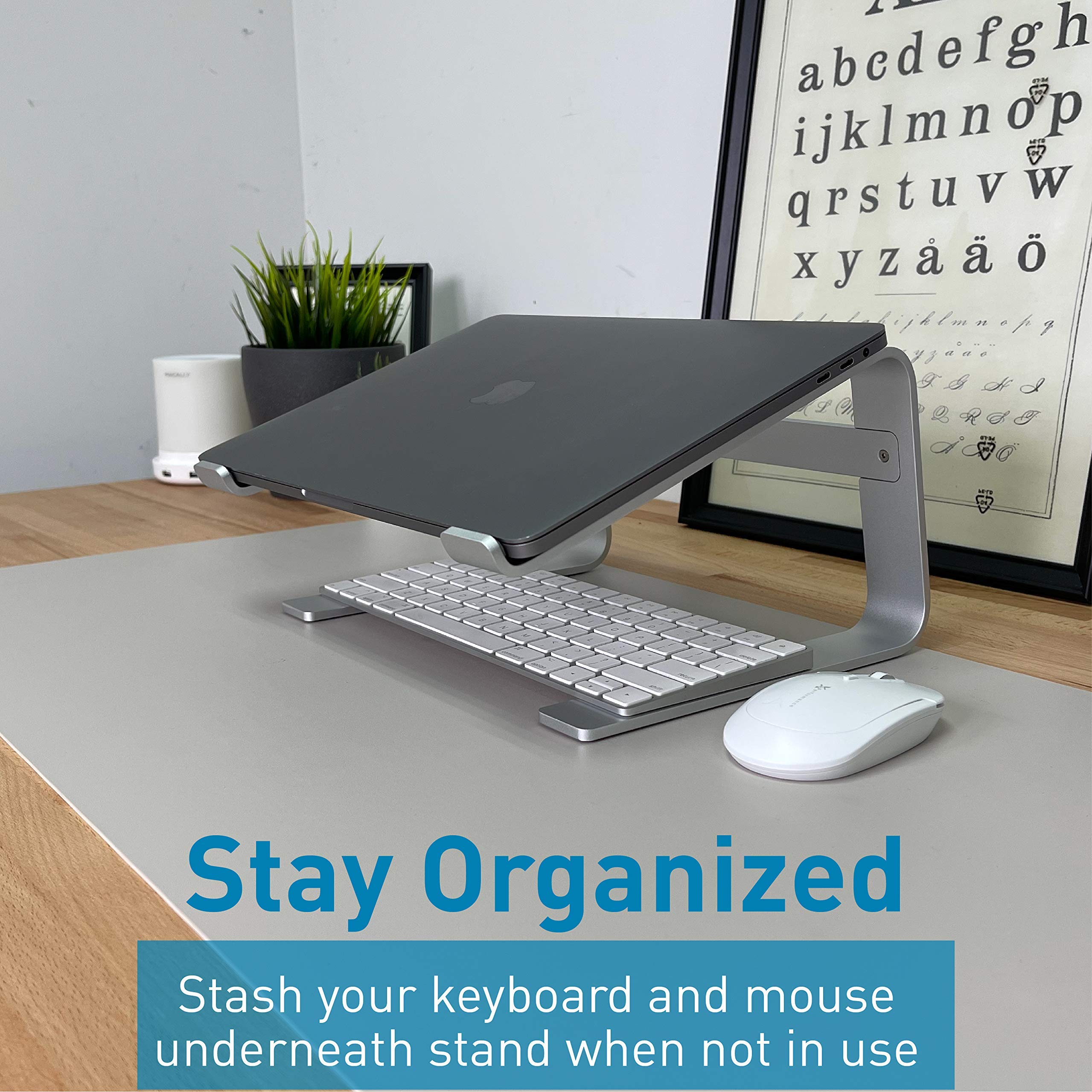 Macally Wired Mouse & Ergonomic Laptop Stand Set - Comfortable Computer Accessories for Pain Relief & Better Posture | Perfect for Office, Home & Gaming Setup
