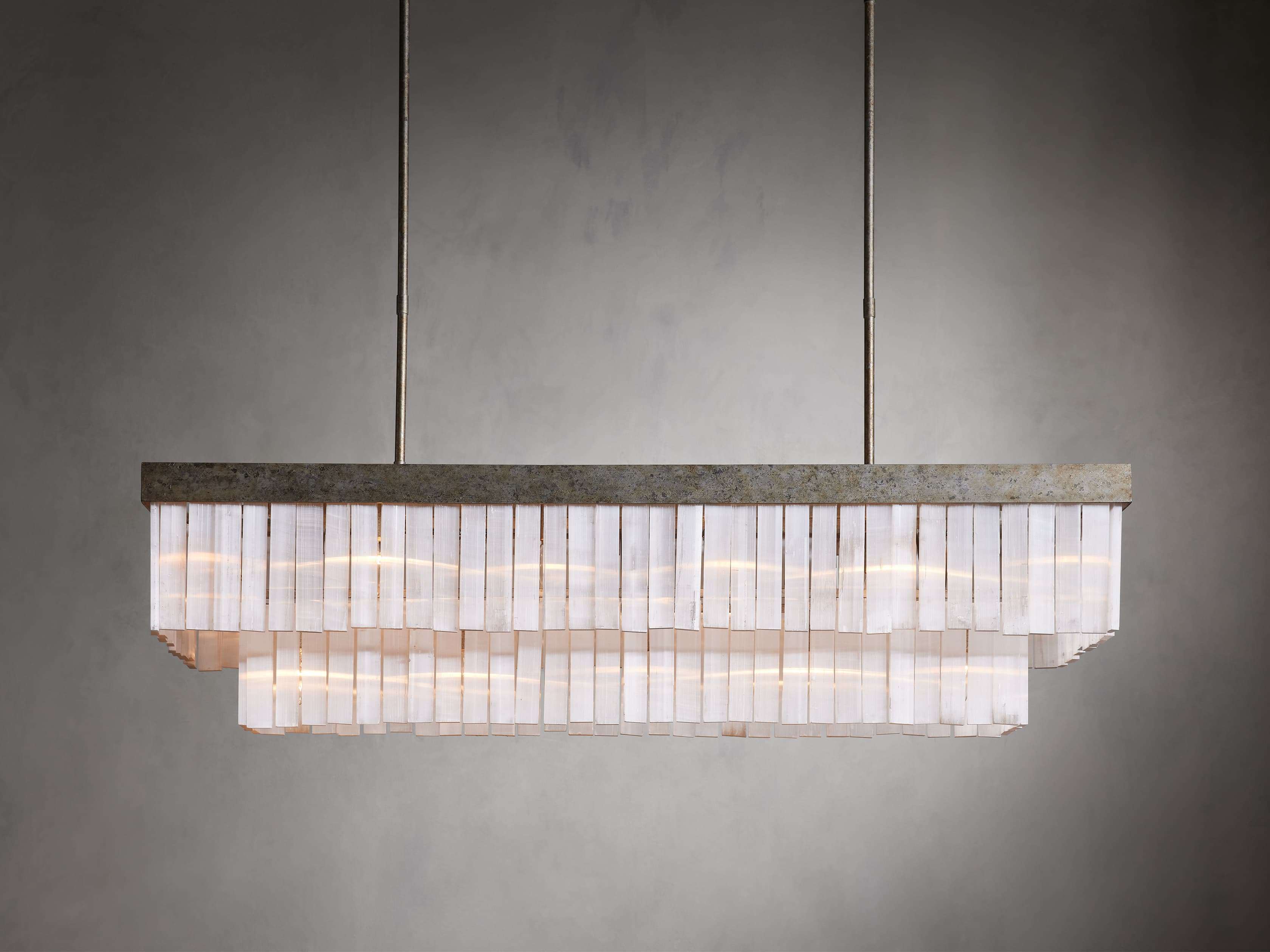 Modern Cameron Rectangular Chandelier - Elegant LED Crystal Ceiling Light Fixture for Dining Room, Living Room & Bedroom Lighting