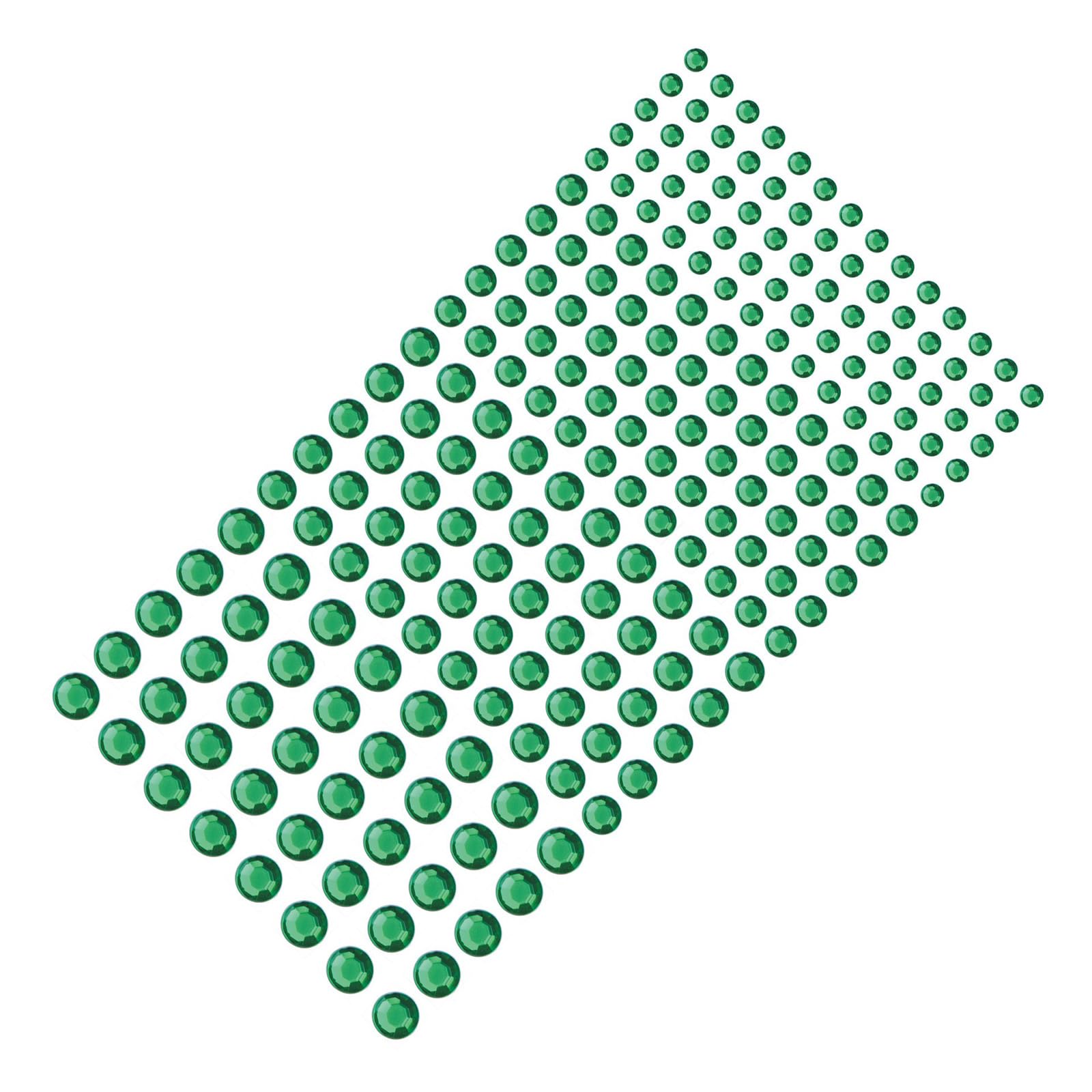 2102pcs Self-Adhesive Face Gems & Rhinestones - Hair, Nail, Body Jewel Stickers for Makeup, Clothing, Shoes, Bags DIY (7 Sizes, 14 Sheets, Green) - Perfect for Parties, Festivals, Cosplay & Craft Projects