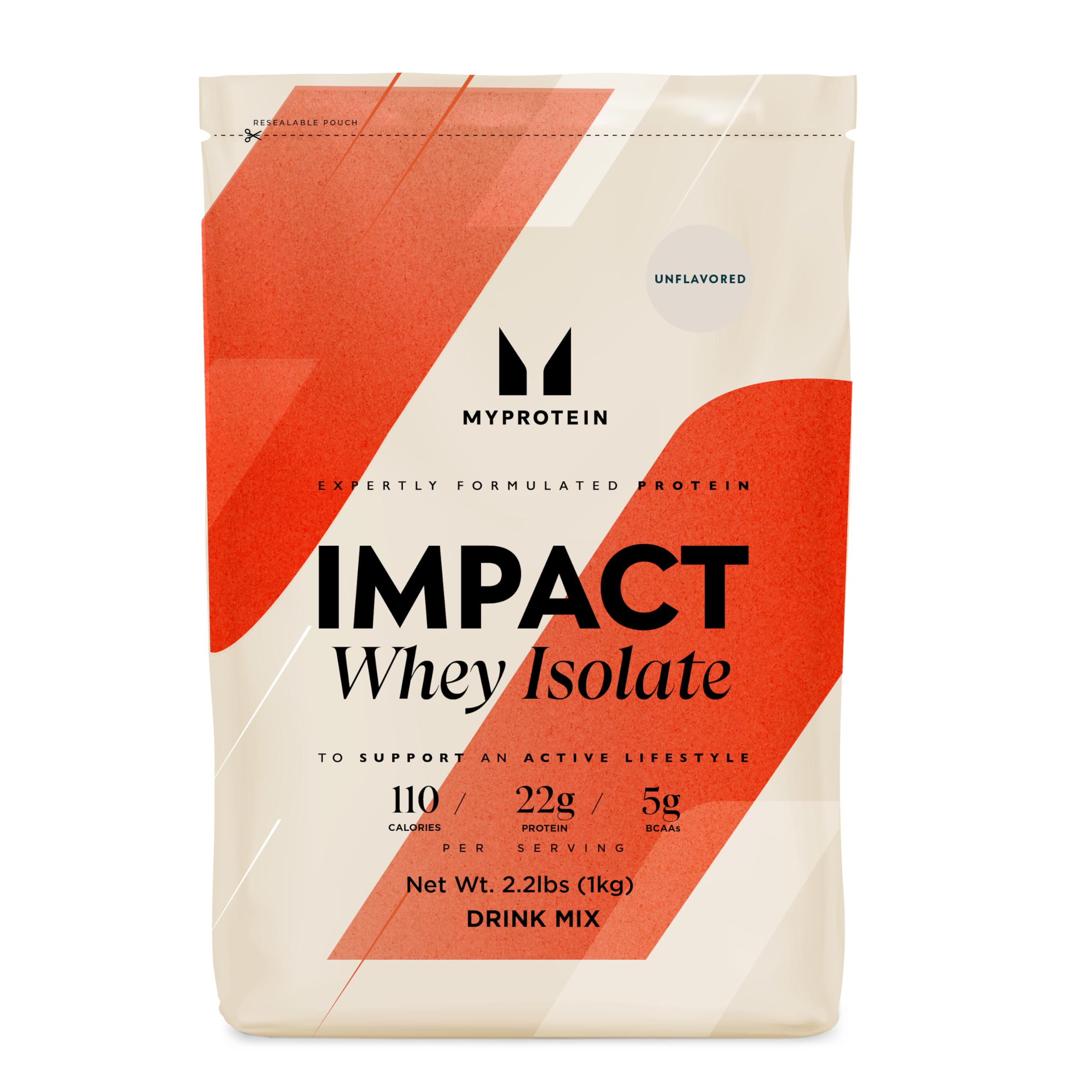 Myprotein® Impact Whey Isolate Protein Powder - Gluten Free, GMO Free & Soy Free Dietary Supplement for Muscle Growth & Weight Loss - Unflavored Whey Protein (2.2 Lbs) - Perfect for Post-Workout Recovery & Healthy Lifestyle