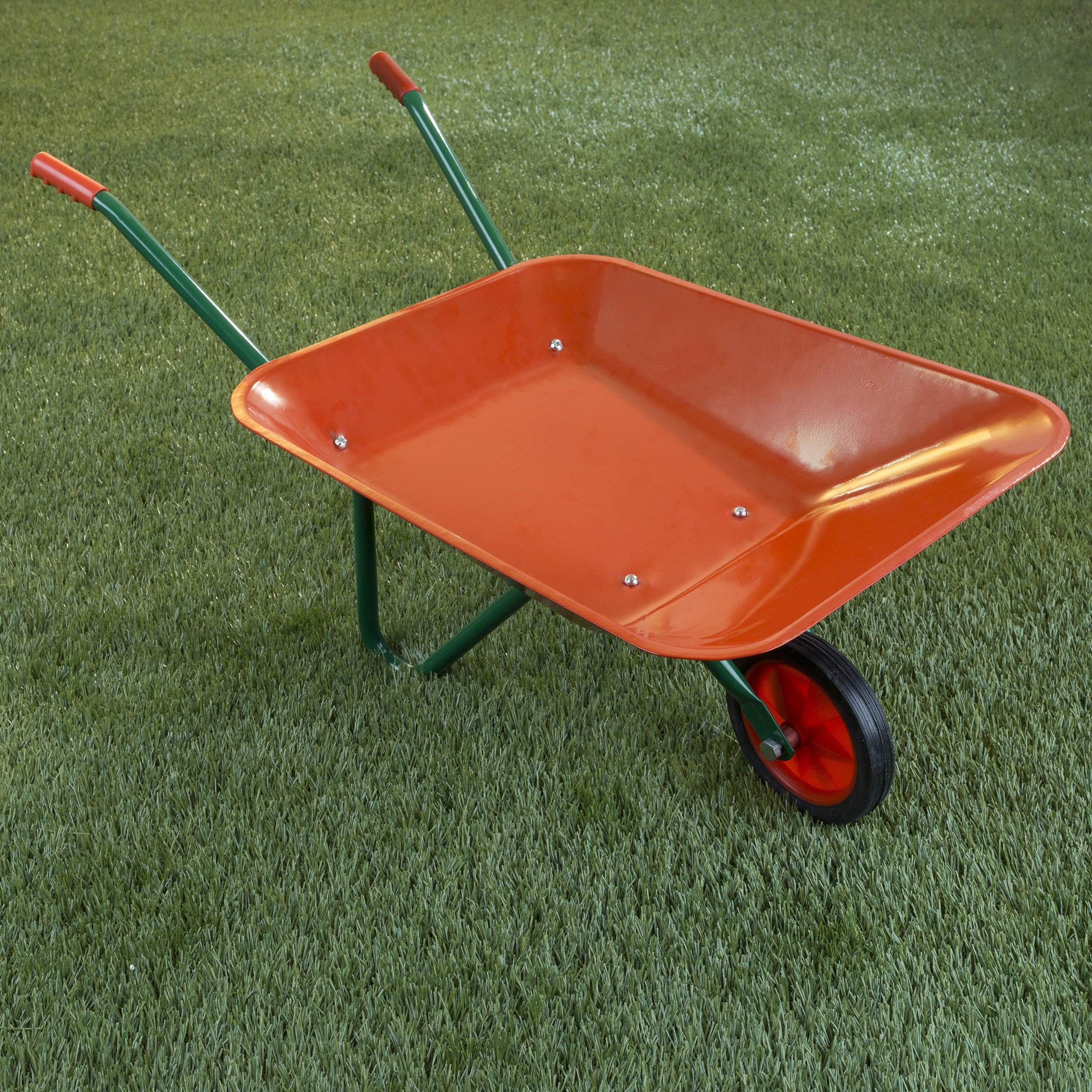 Best Kids Gardening Wheelbarrow - 2.6 Gallon Orange Toy Wheelbarrow for Boys & Girls - Outdoor Play, Sandbox, Gardening & Yard Work Helper