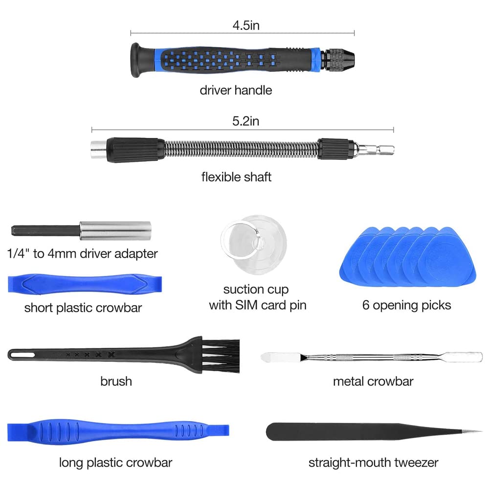 126 in 1 Magnetic Precision Screwdriver Set with 111 Bits - Professional Electronics Repair Tool Kit for Computer, PC, MacBook, Laptop, Tablet, iPhone, Xbox - Ideal for DIY Repairs & Tech Maintenance