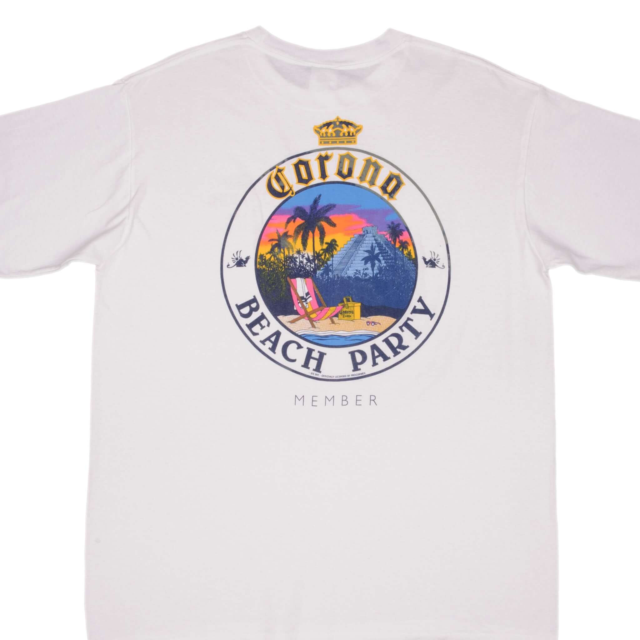 Vintage Corona Beach Club Member T-Shirt 1990s Size XL Made in USA - Retro Beachwear for Casual Outings & Summer Vacations