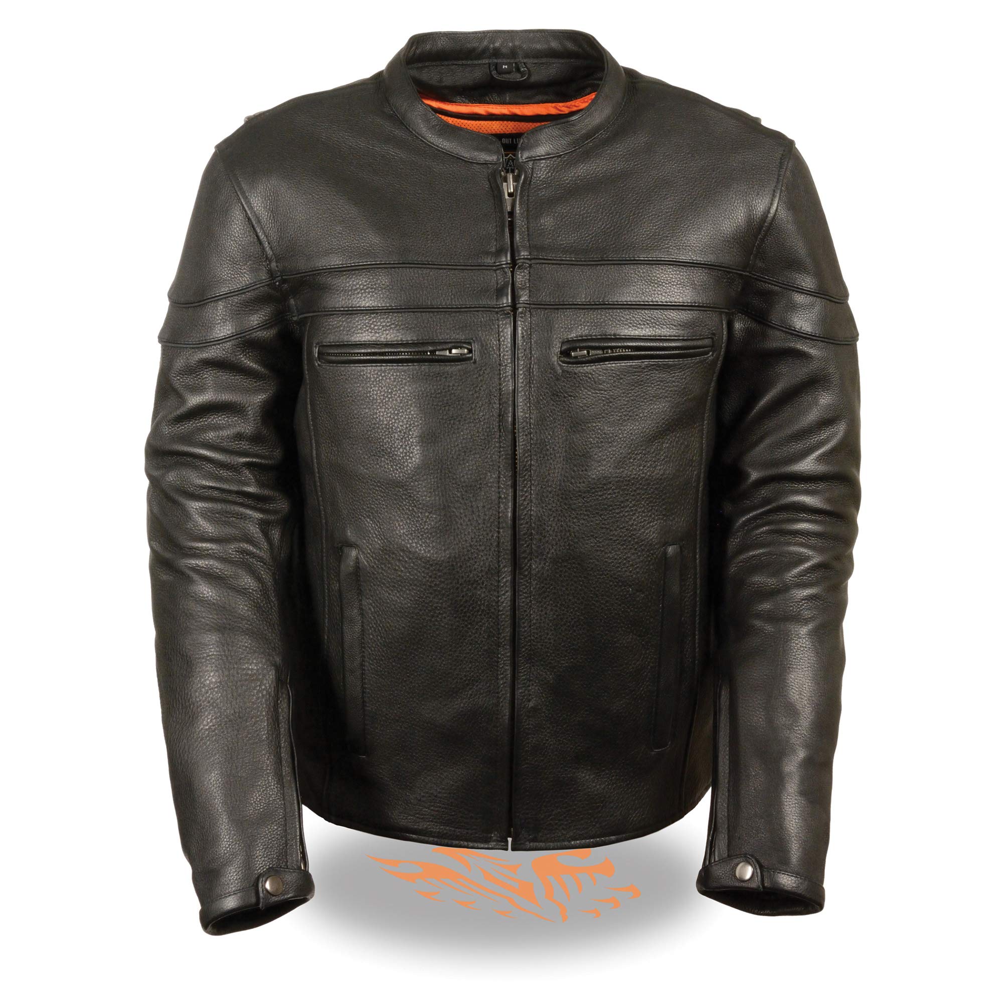 Milwaukee Leather Men's Sporty Scooter Crossover Jacket - Genuine Leather Motorcycle Jacket for Riding & Casual Wear - Perfect for Bikers, Scooter Riders & Urban Fashion