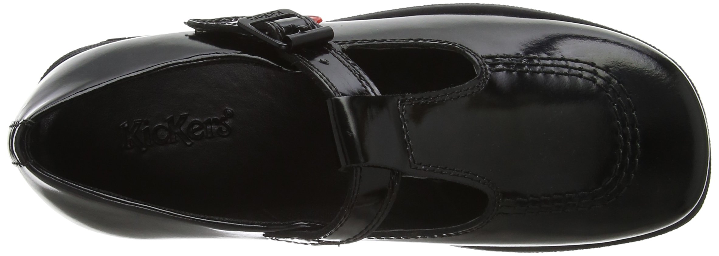 Kickers Tovni T-Bar Black Patent Leather School Shoes for Girls - Comfortable & Stylish for School, Parties & Everyday Wear
