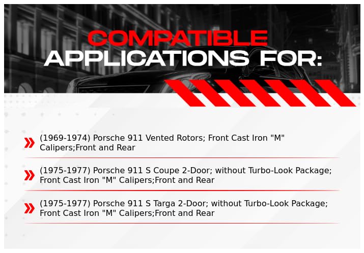 **R1 Concepts Premium Ceramic Brake Pads & Rotors Kit - Front & Rear Brake System for 1969-1977 Porsche 911 | High-Performance Braking for Street & Track Driving**