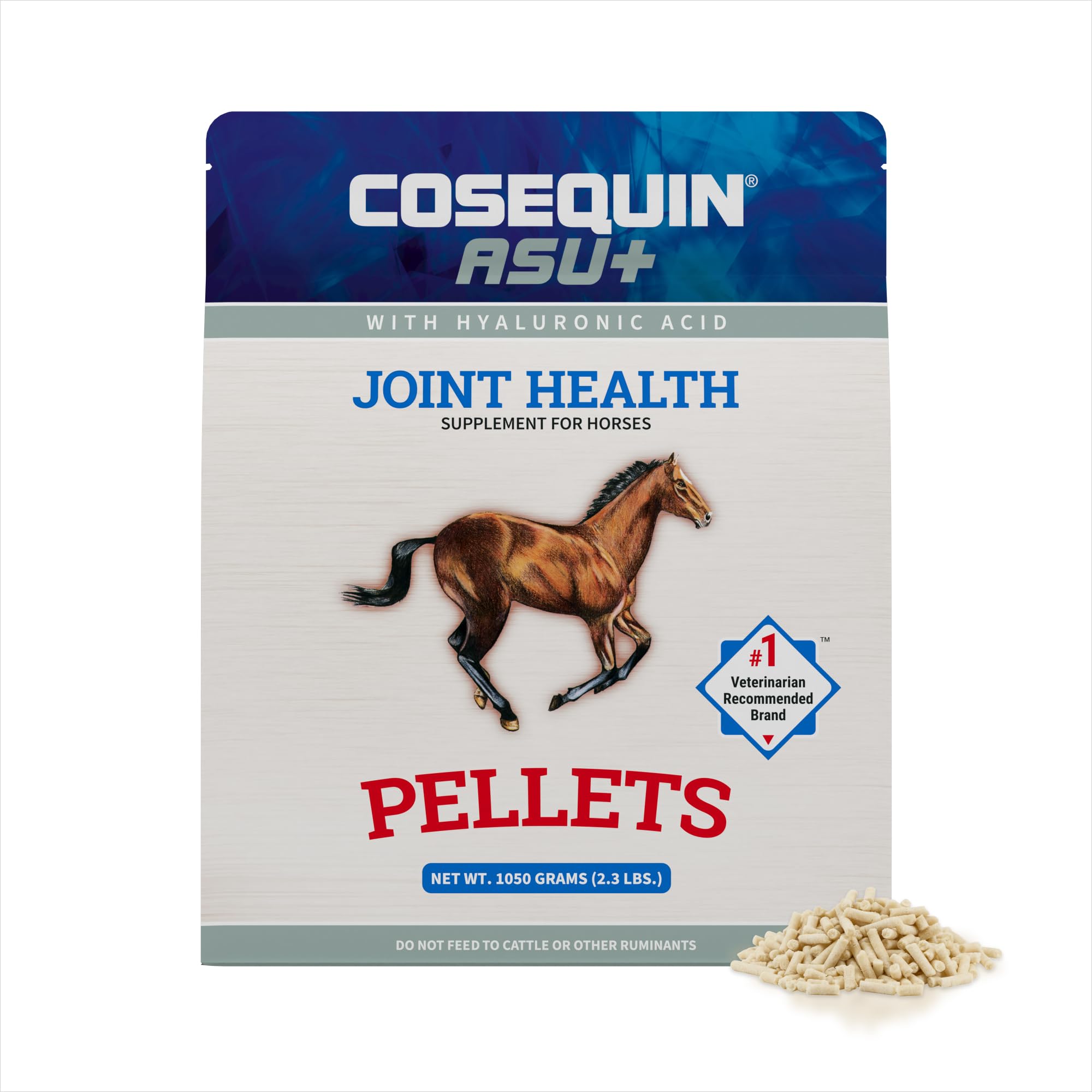 Nutramax Cosequin ASU Plus Joint Health Supplement for Horses - Pellets with Glucosamine, Chondroitin, MSM, ASU, ALA & Hyaluronic Acid (1050g) | Supports Mobility & Comfort for Active & Senior Horses | Ideal for Training, Competition & Daily Joint Care
