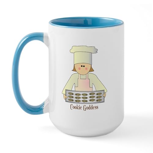 White/Blue Inside - Cookie Goddess Large Mug