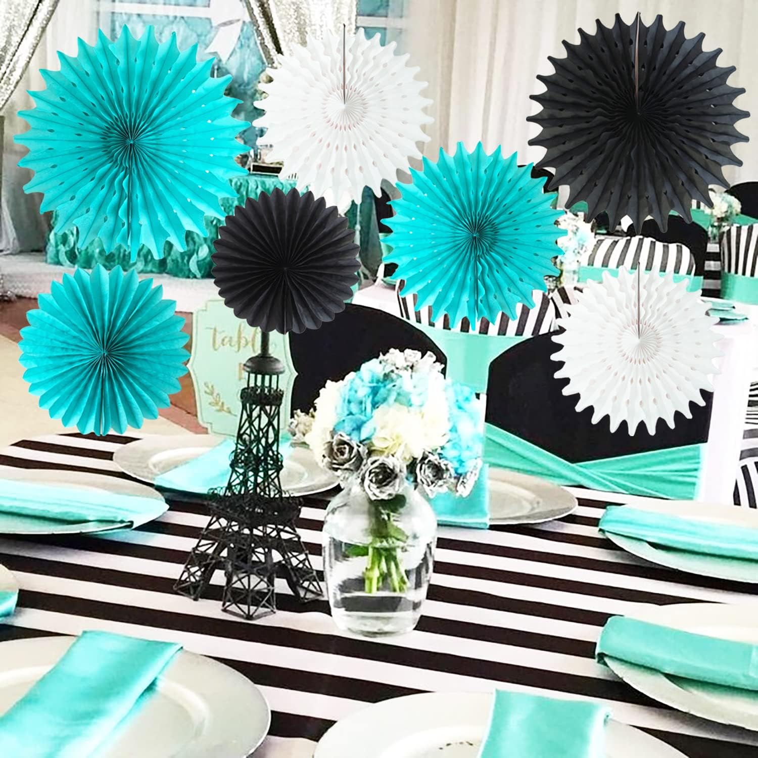 2024 Teal & Turquoise Graduation Party Decorations - Birthday & Bridal Shower Supplies, Little Man & Moustache Theme - Perfect for Graduation Ceremonies, Birthday Celebrations & Bridal Showers