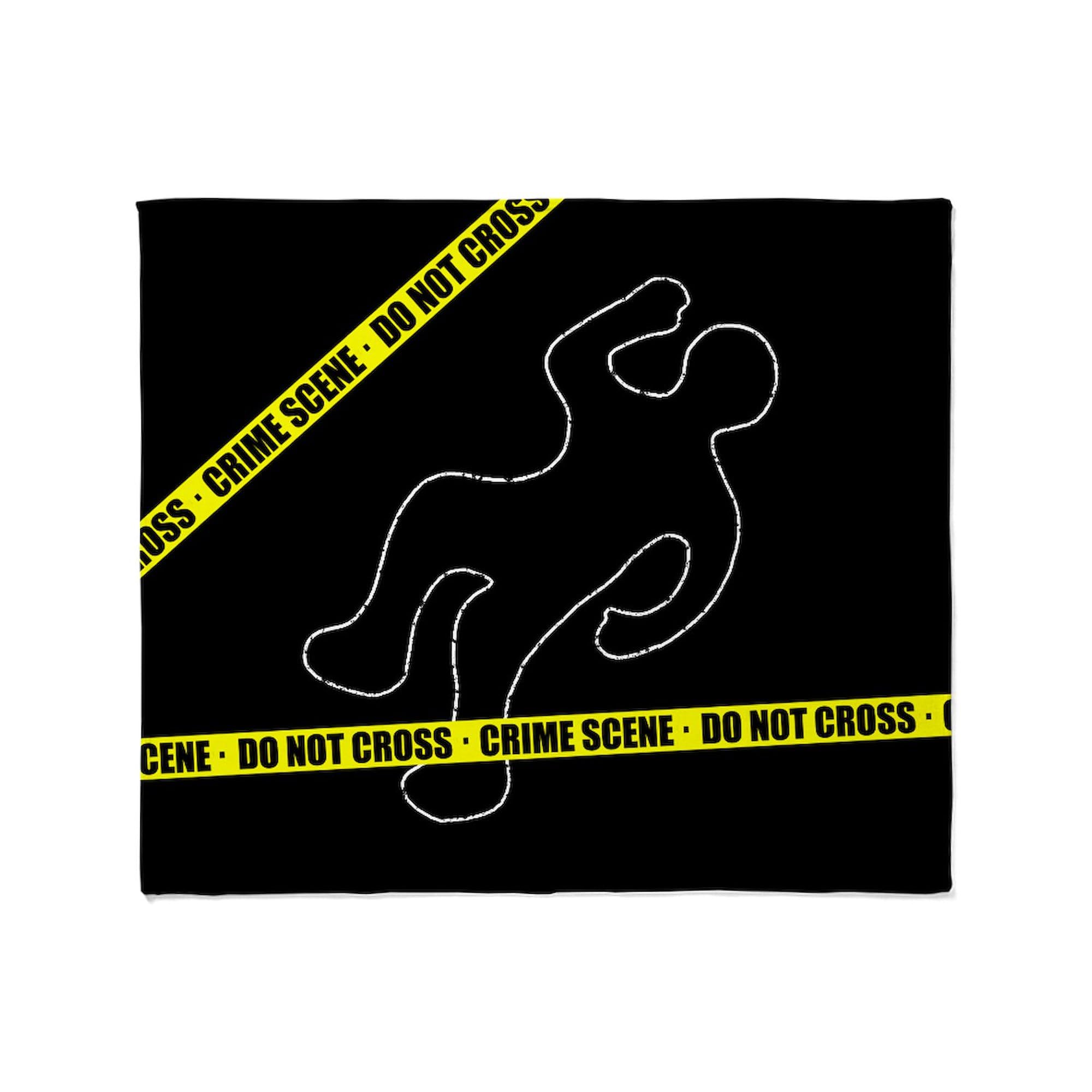Funny Crime Scene Fleece Plush Throw Blanket 60x50 Inches - Super Soft Cozy Blanket for Sofa, Bed & Couch - Perfect Gift for Detectives & True Crime Fans