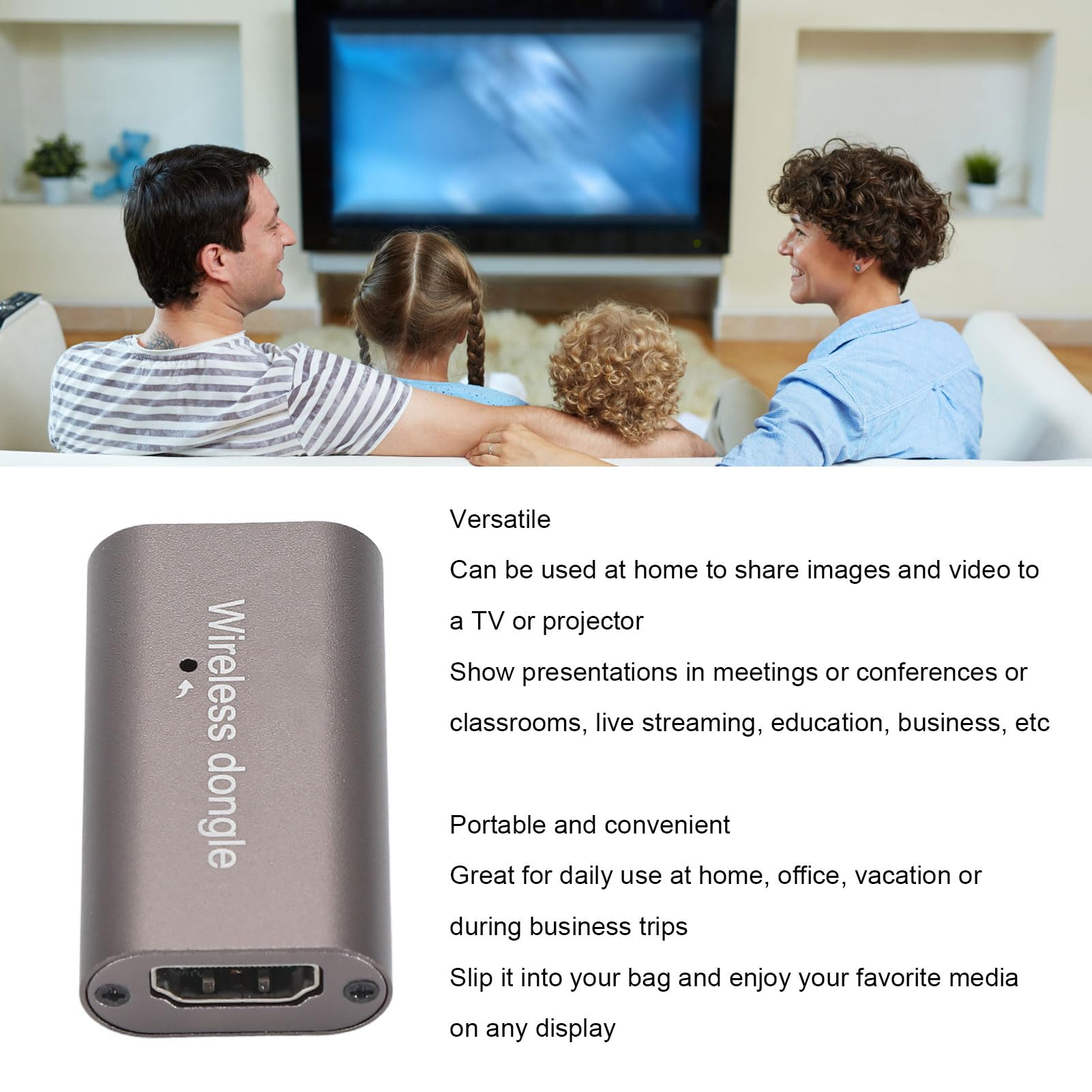 Wireless HDMI Transmitter and Receiver 2-in-1 Kit - 1080p@60Hz HD Wireless Video & Audio Extender for Laptop, PC, TV Box, Projector | Plug & Play | Ideal for Home Theater, Gaming & Office Presentations