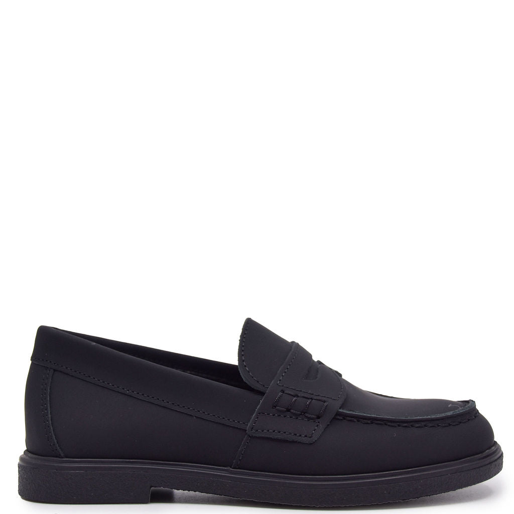 Blublonc Black Rubber Penny Loafers for Men - Comfortable Slip-On Shoes for Casual & Business Wear - Perfect for Office, Travel & Daily Use