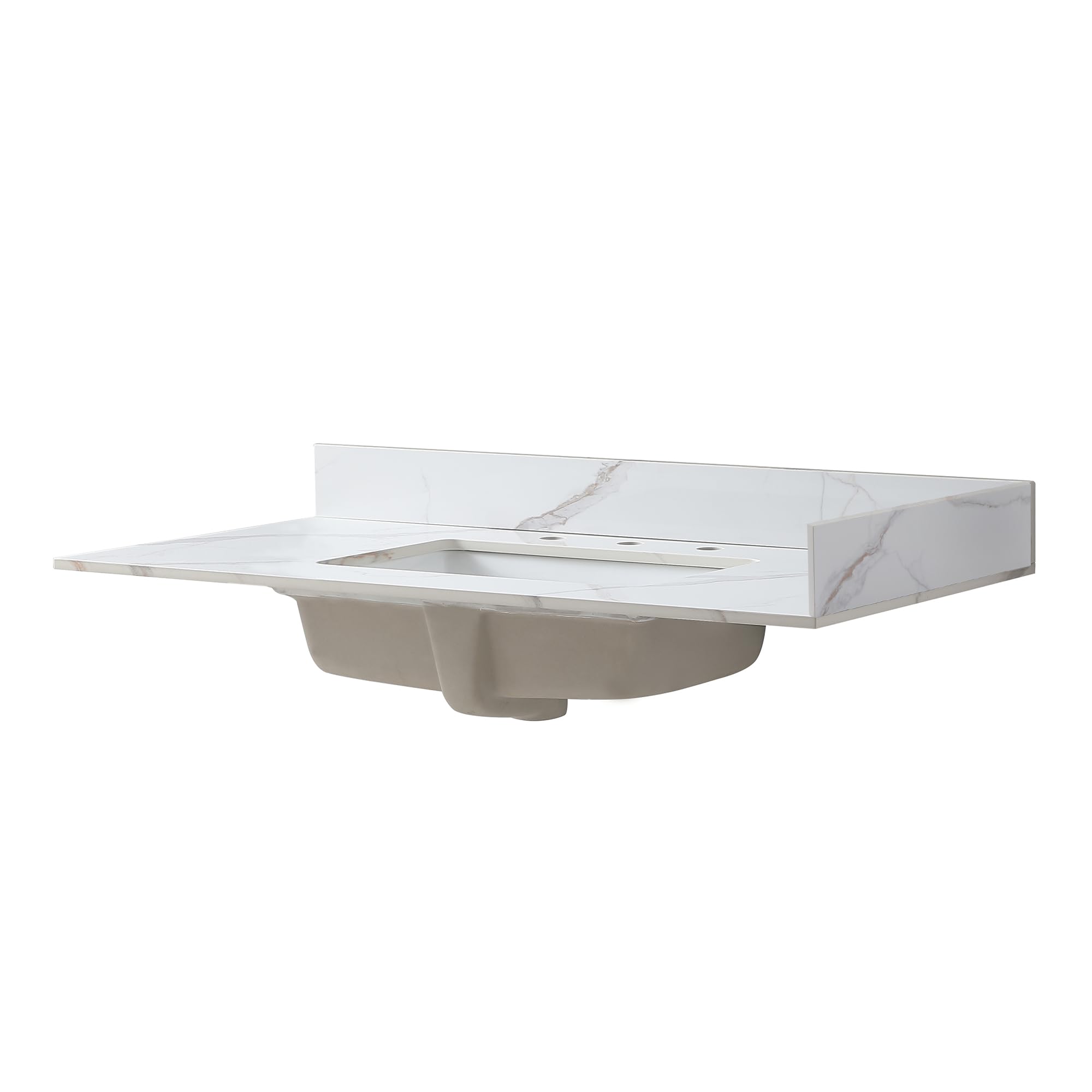 22 Inch Bathroom Vanity Top with Side Splash - Universal Size for Vanity Top & Sink - Fits Carrara Gold Bathroom Vanity - Perfect for Modern Bathroom Renovation & Home Upgrade