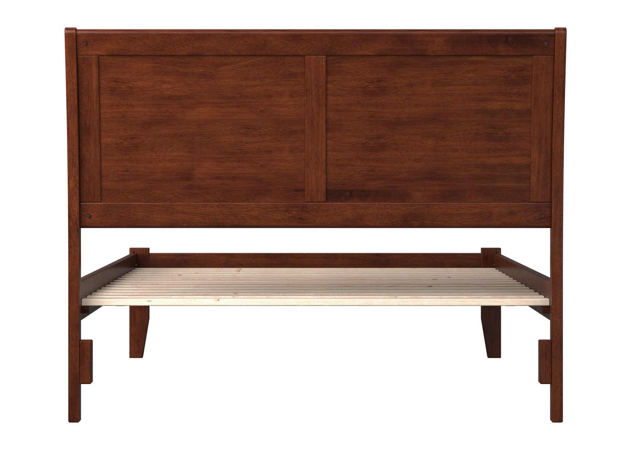 AFI Portland Full Platform Bed with USB Charger - Solid Walnut Wood Frame, Modern Minimalist Design for Bedroom, Living Room, or Guest Room