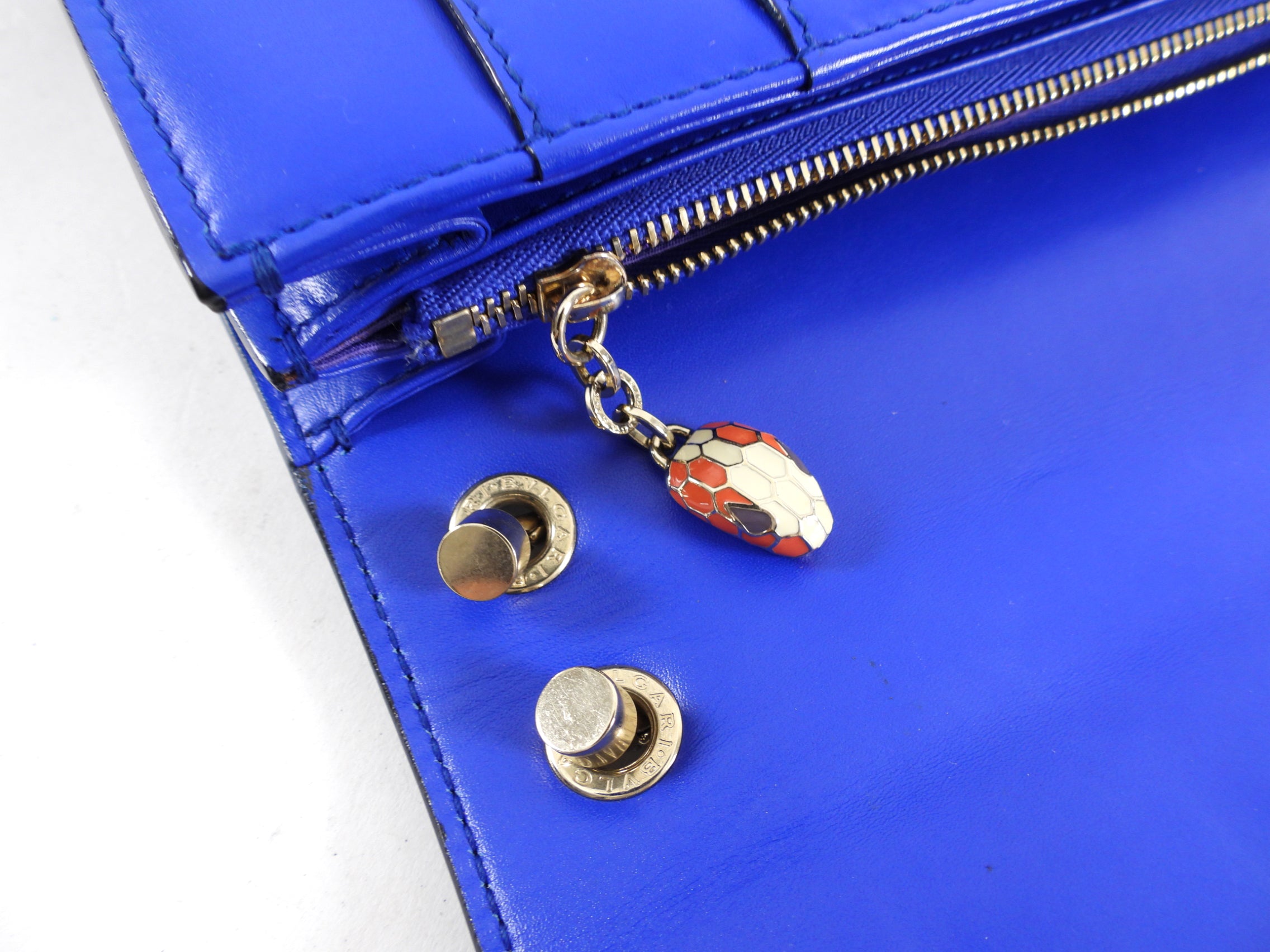 Bvlgari Serpenti Forever Flap Bag in Cobalt Blue Leather - Luxury Designer Handbag for Women, Perfect for Evening Events & Special Occasions