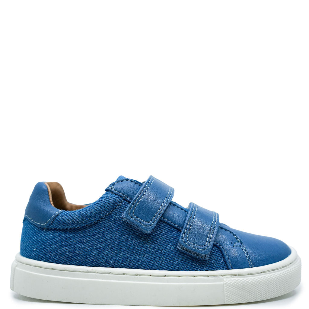Porte Denim Blue Velcro Sneakers for Men & Women - Lightweight Comfortable Casual Shoes for Walking, Running & Everyday Wear