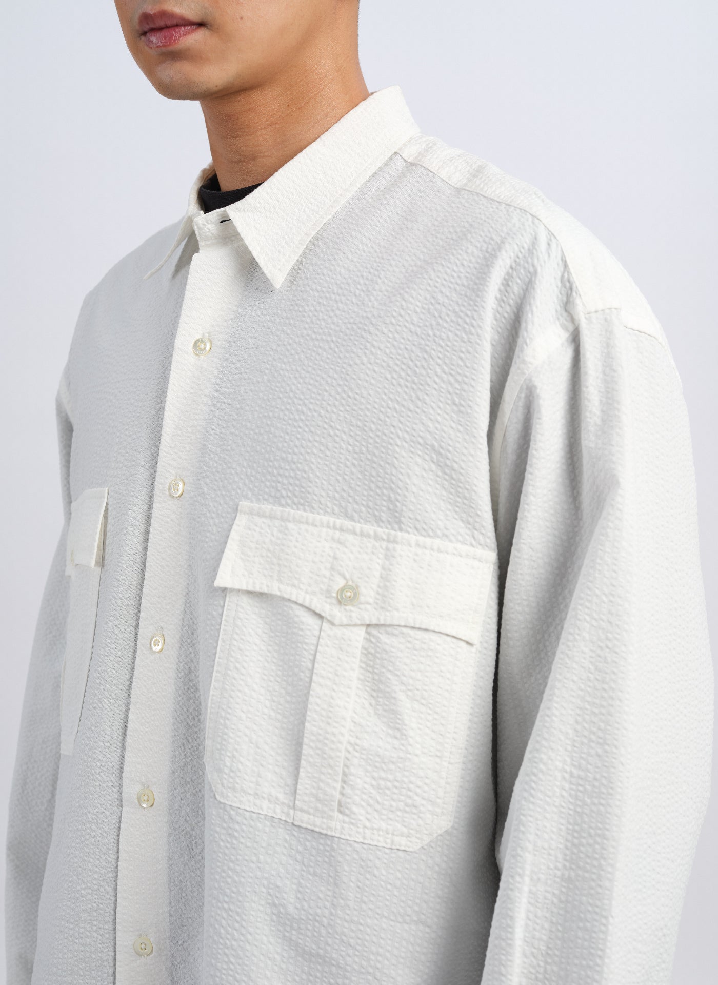 Premium Cotton Seersucker Classic Utility Pocket Shirt for Men | Breathable Summer Casual Wear | Perfect for Outdoor Activities, Beach Vacations & Business Casual