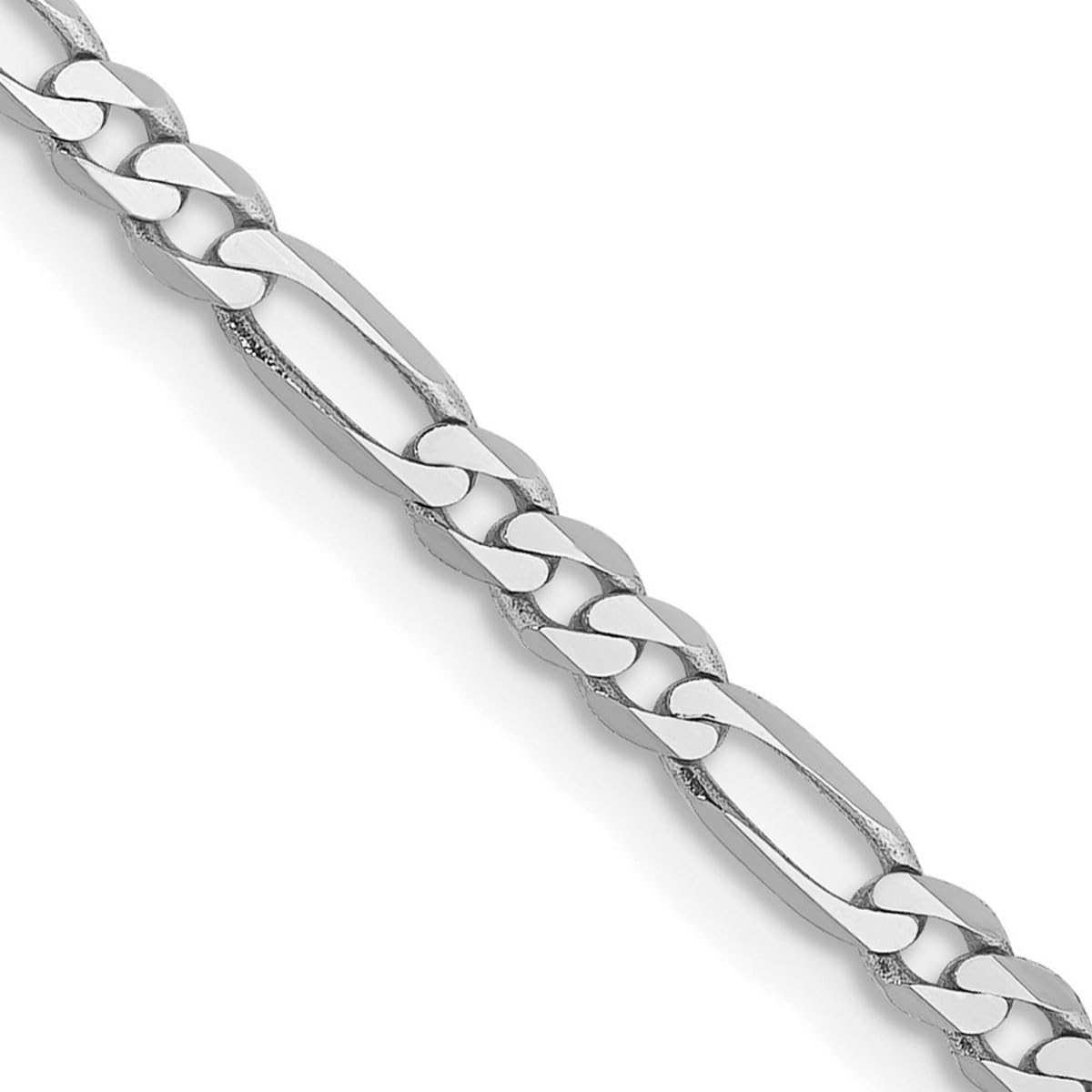 14K Gold Flat Figaro Chain Necklace for Women & Men - Yellow Gold & White Gold Options, Multiple Lengths (16-30 Inches) - Perfect for Layering, Gifting & Everyday Wear