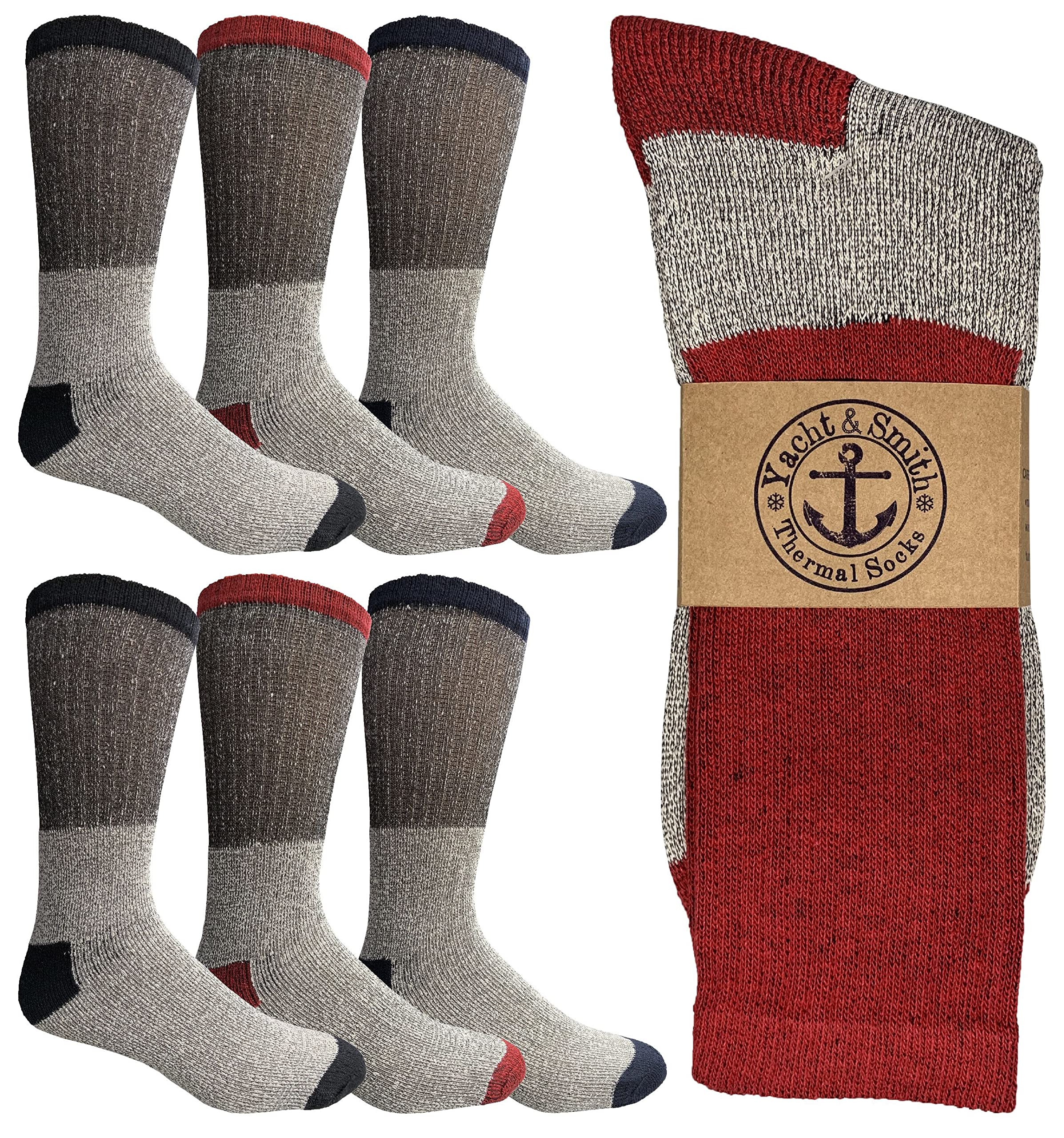 Thermal Boot Socks for Men, Women & Kids - Thick Warm Winter Socks Bulk Pack for Extreme Weather - Perfect for Snow Boots, Hiking & Cold Outdoor Activities