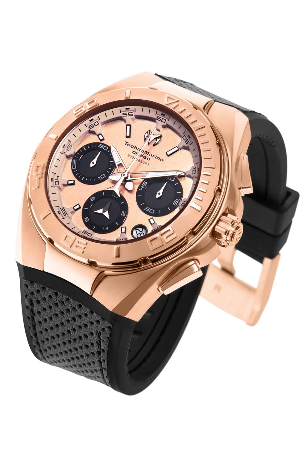 Technomarine Men's Cruise Silicone & Rose Gold Quartz Watch TM-115346 - Stylish Waterproof Watch for Swimming, Diving & Everyday Wear