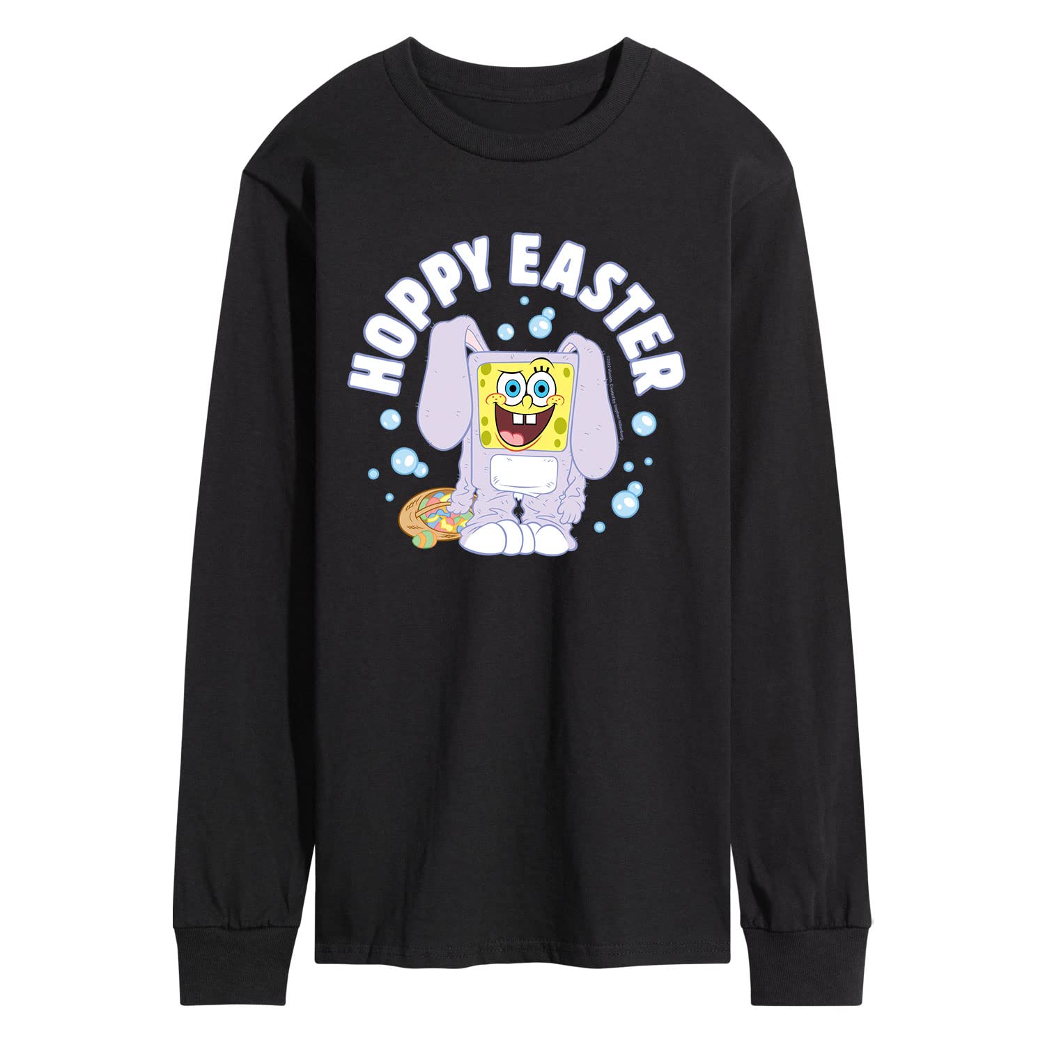 HYBRID APPAREL Spongebob Squarepants Easter Weaster Men's Long Sleeve Graphic T-Shirt | Funny Cartoon Tee for Casual Wear, Cosplay & Holiday Outfits