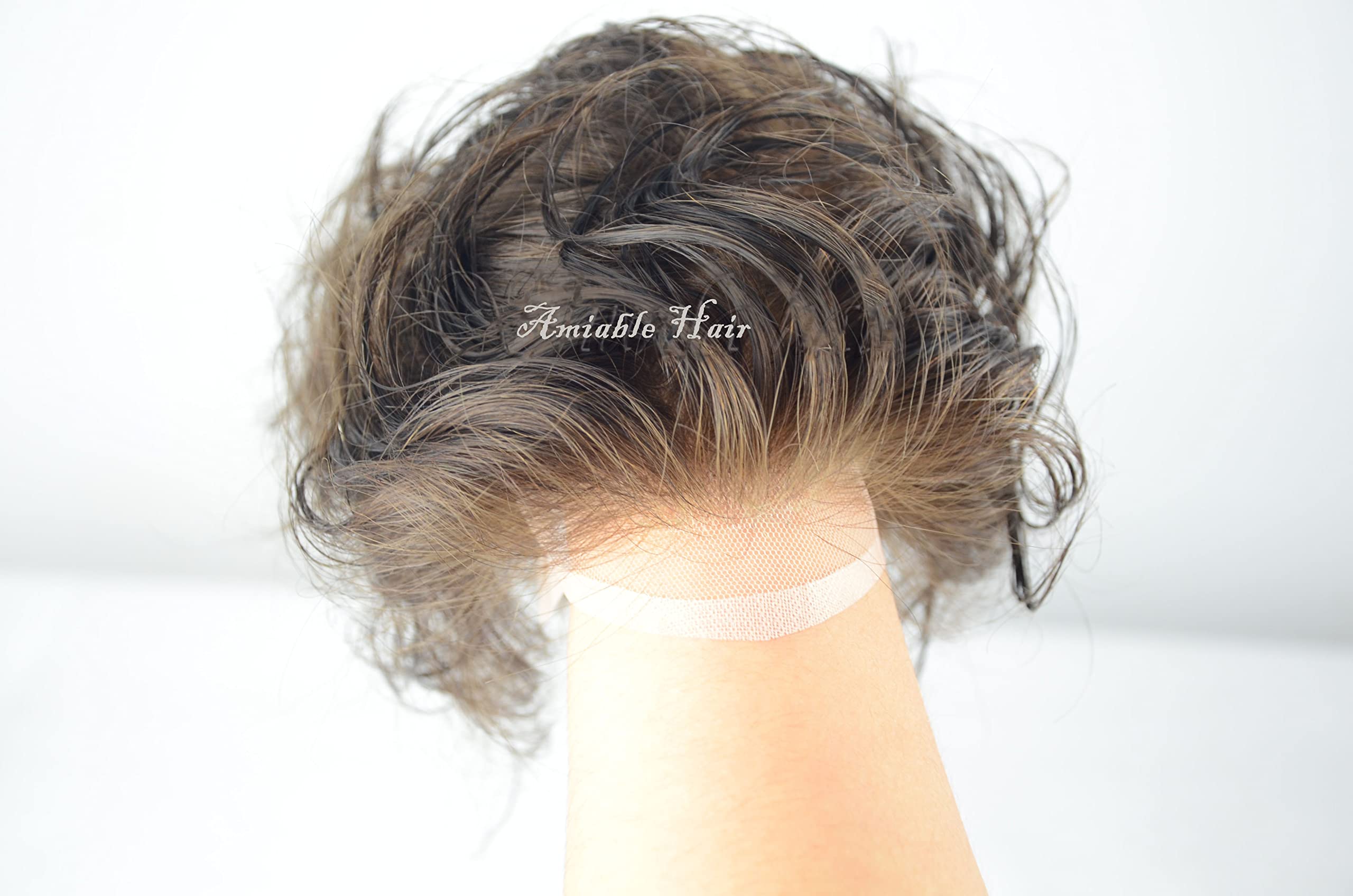 Premium French Lace Toupee for Men - 100% European Human Hair Replacement System with Soft Thin Lace Base - Natural Blonde #6 Hairpiece - Perfect for Daily Wear, Special Occasions & Hair Loss Solutions