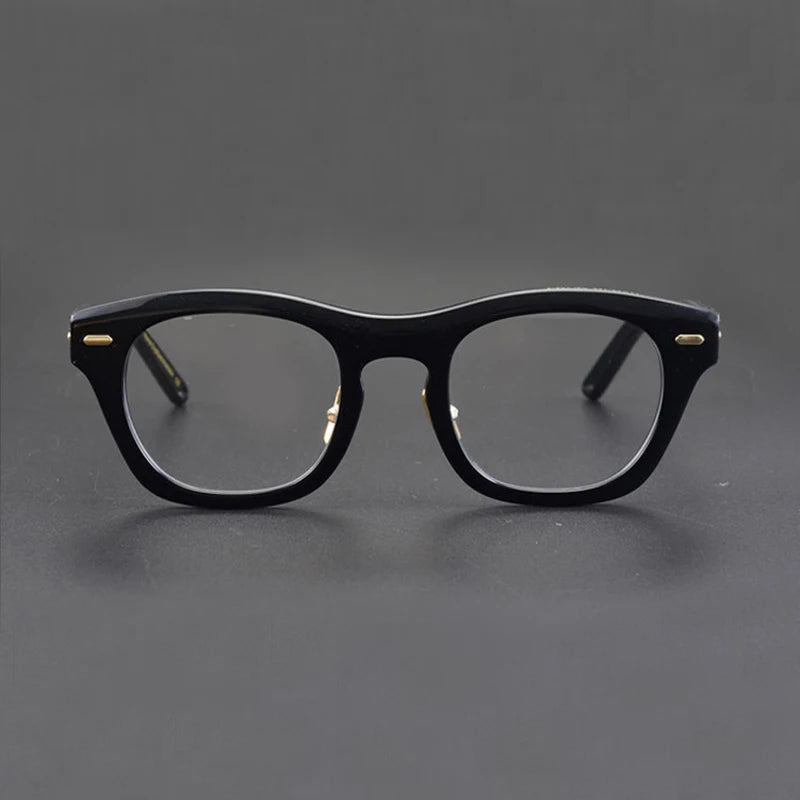 Stylish Unisex Black Acetate Square Eyeglasses Frame 9558 - Perfect for Work, Reading & Fashion Accessories
