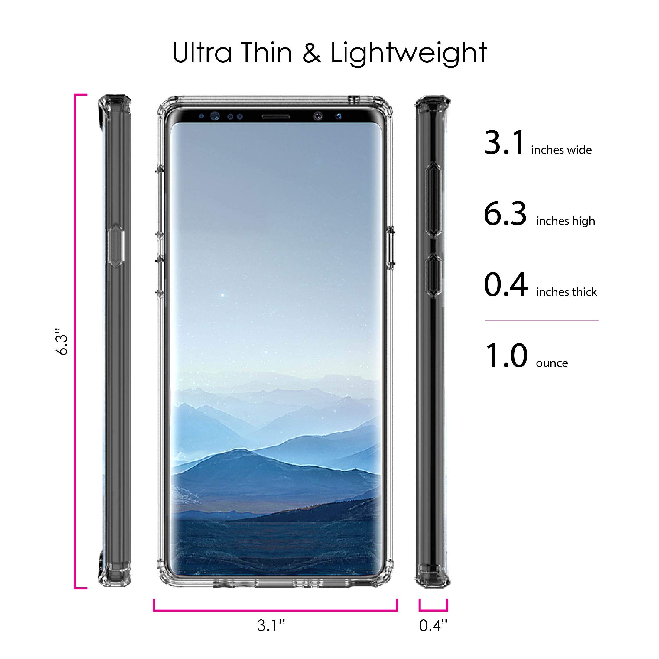Shockproof Clear Hybrid Case for Samsung Galaxy Note 9 (6.4 Inch) - Durable TPU Bumper & Scratch-Resistant Acrylic Back with Tempered Glass Screen Protector - Perfect for Outdoor Activities, Daily Use, Travel & Work - Ideal for Hiking, Commuting, Business Trips & Everyday Lifestyle - Great for Office, Gym, School & Adventure