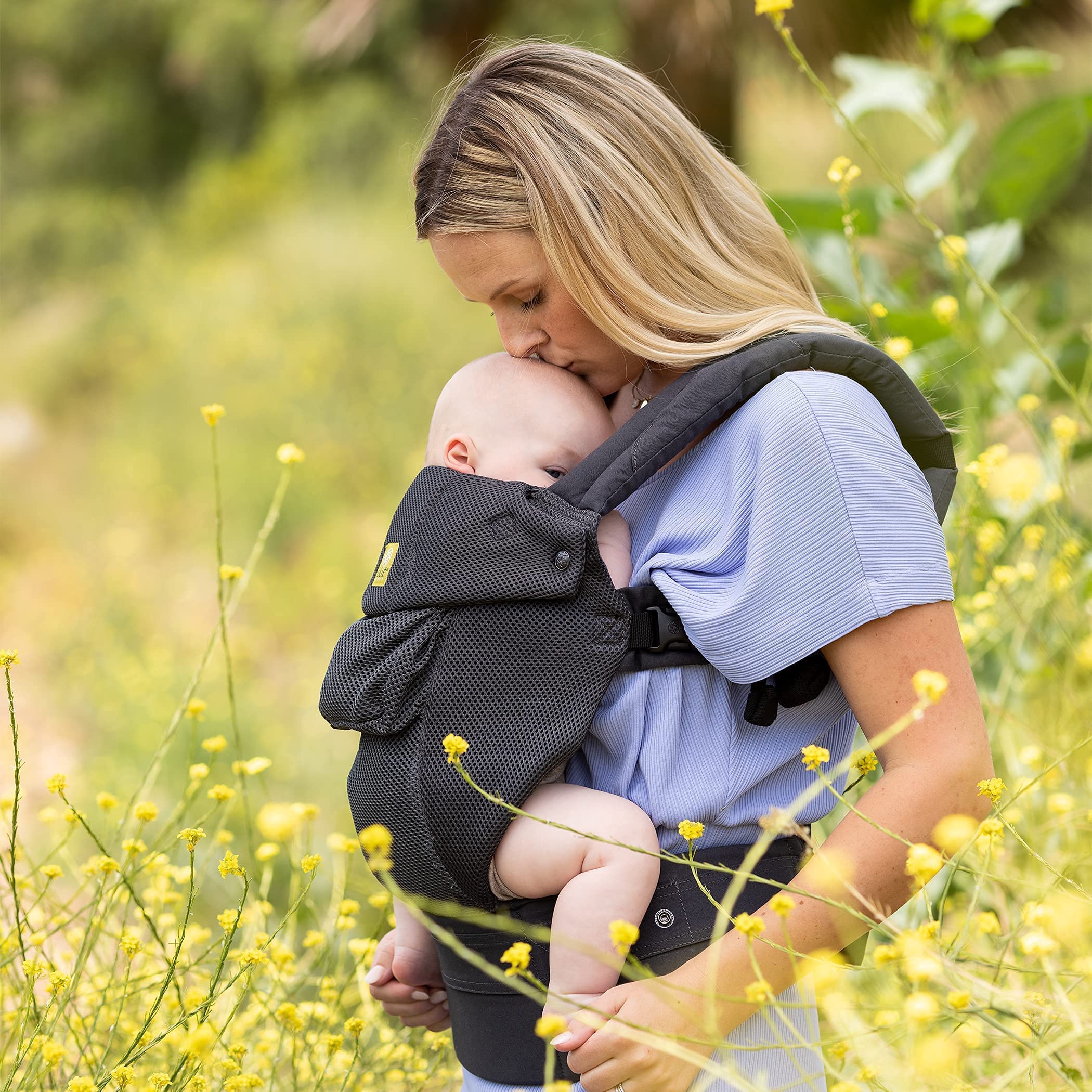 LÍLLÉbaby Complete Airflow Ergonomic 6-in-1 Baby Carrier for Newborn to Toddler (7-45 lbs) - 360° Adjustable with Lumbar Support - Inward & Outward Facing - Breathable Charcoal Gray - Perfect for Hiking, Shopping & Everyday Use
