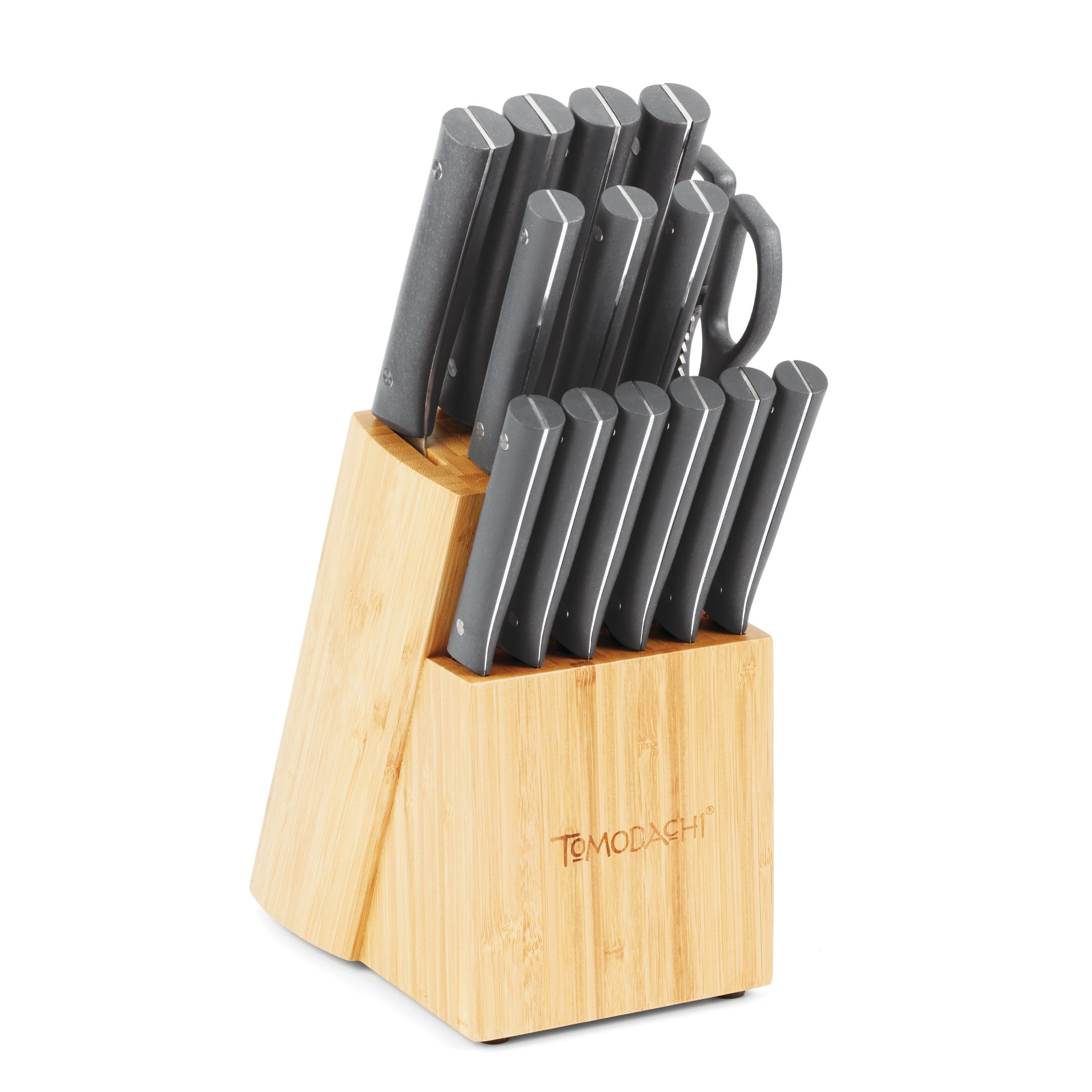 Premium 15-Piece Harvest Slate Cutlery Block Set - Knife Set with Wooden Storage Block for Kitchen, Perfect for Home Chefs & Cooking Enthusiasts | Ideal for Meal Prep, Dinner Parties & Everyday Cooking