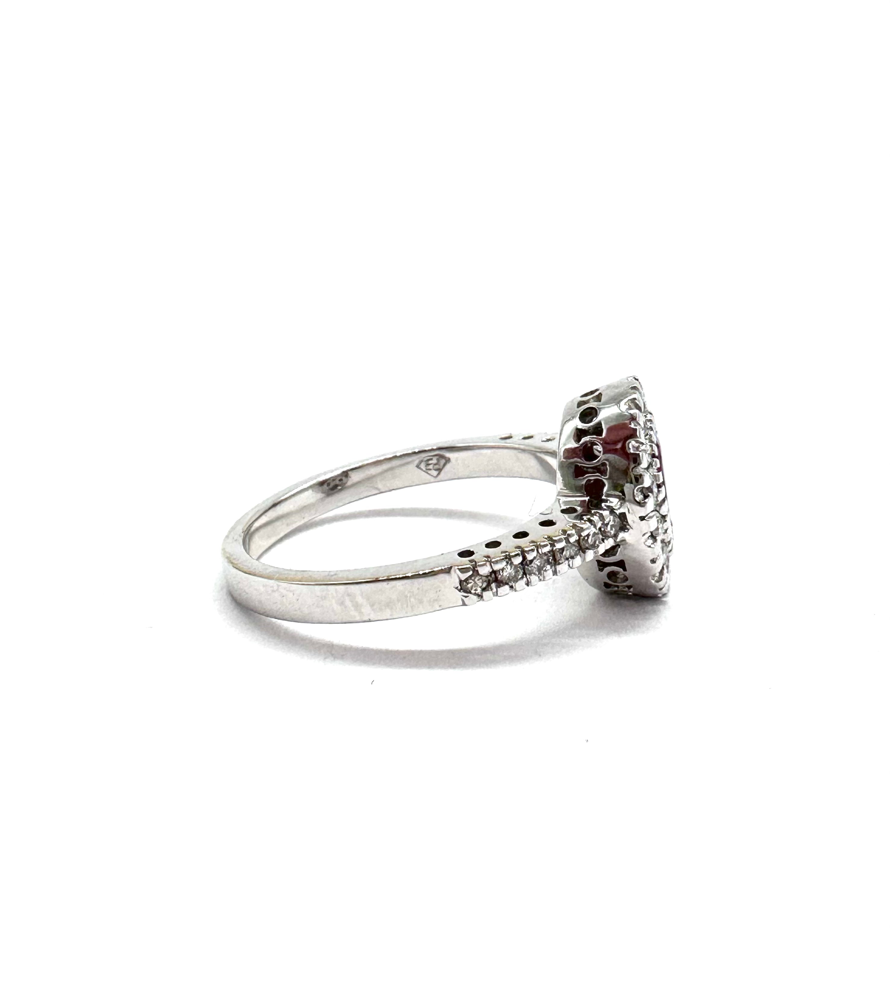 Exquisite 14K Gold Ruby and Diamond Halo Engagement Ring for Women - Perfect for Valentine's Day, Anniversary & Proposal Gifts