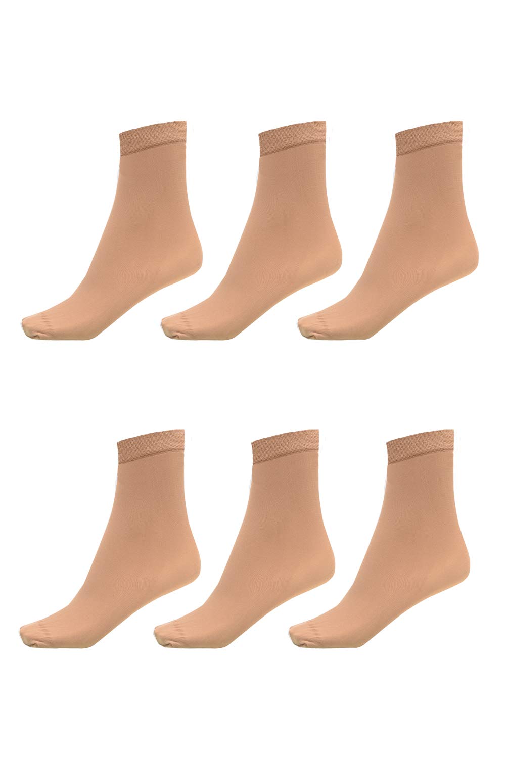 Women's Thigh High Socks 6-Pack - Silky Nylon Stockings Size 9-11 - Comfortable Trouser Socks for Work & Daily Wear - Perfect for Office, Dress Outfits & Winter Layering