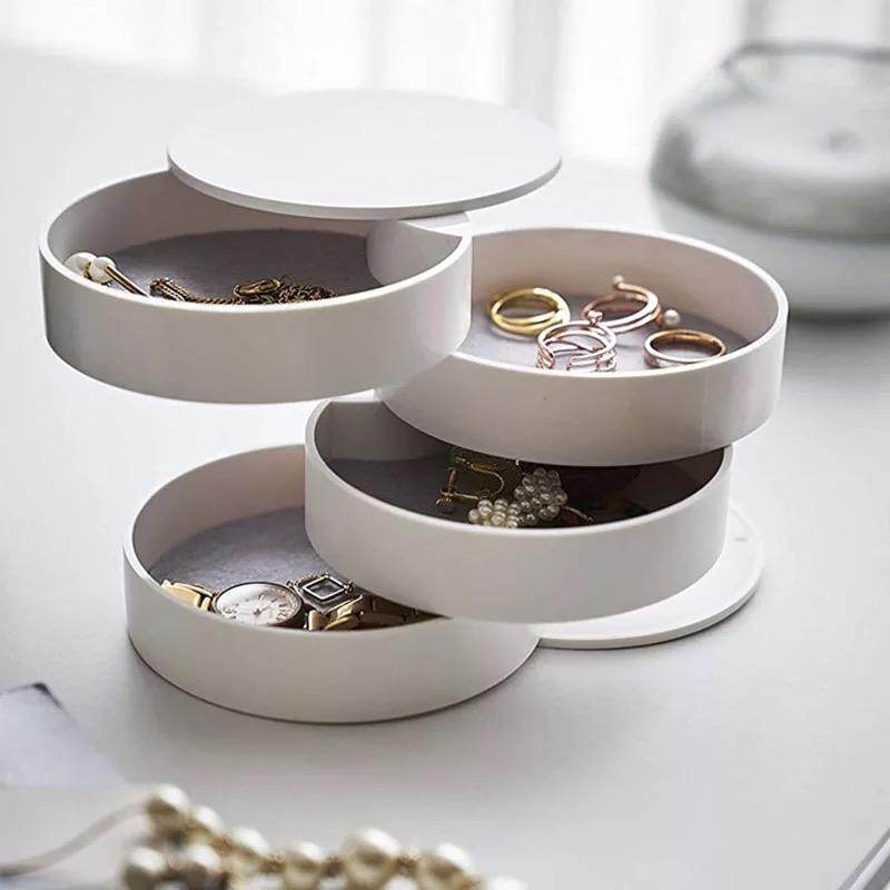 4-Tier Jewelry Organizer Box - Necklace, Earring & Ring Storage Case for Women - Perfect for Travel, Vanity & Closet Organization