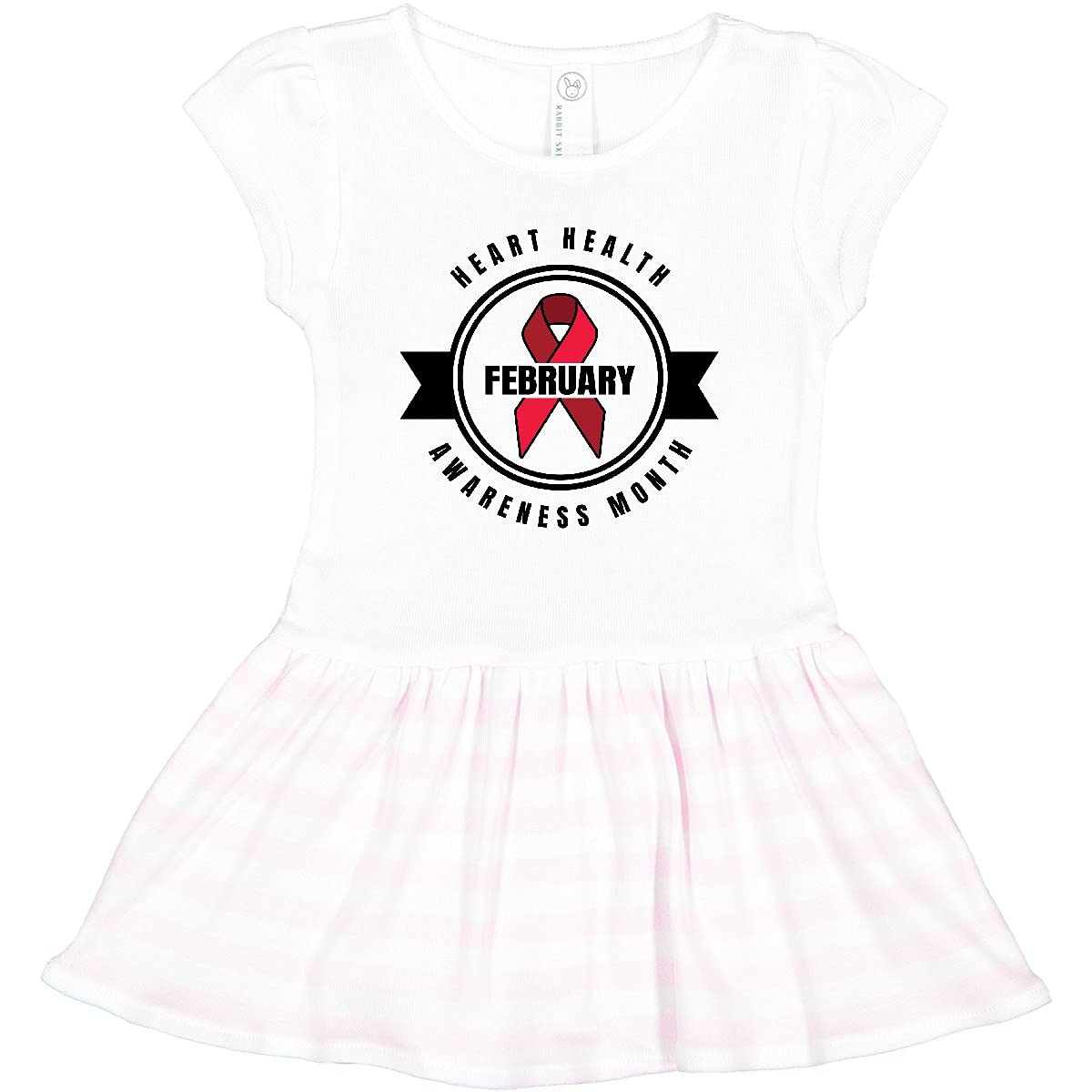 Inktastic Heart Health Awareness Month February Red Ribbon Toddler Dress - Cute Outfit for Kids, Girls & Toddlers - Perfect for Health Awareness Events, Fundraisers & Casual Wear