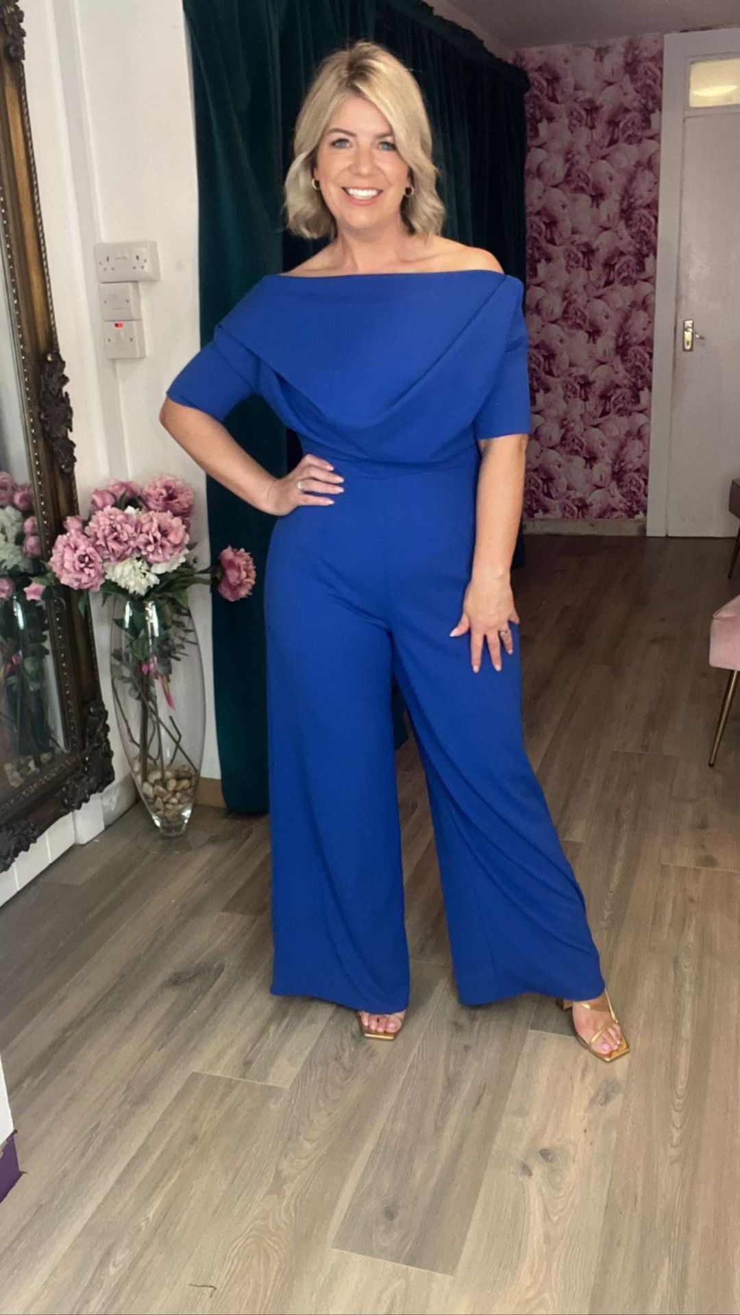 Lima Crepe Jumpsuit for Women - Cobalt Blue Stretchy Comfortable Romper | Perfect for Casual Outings, Date Nights & Summer Vacations