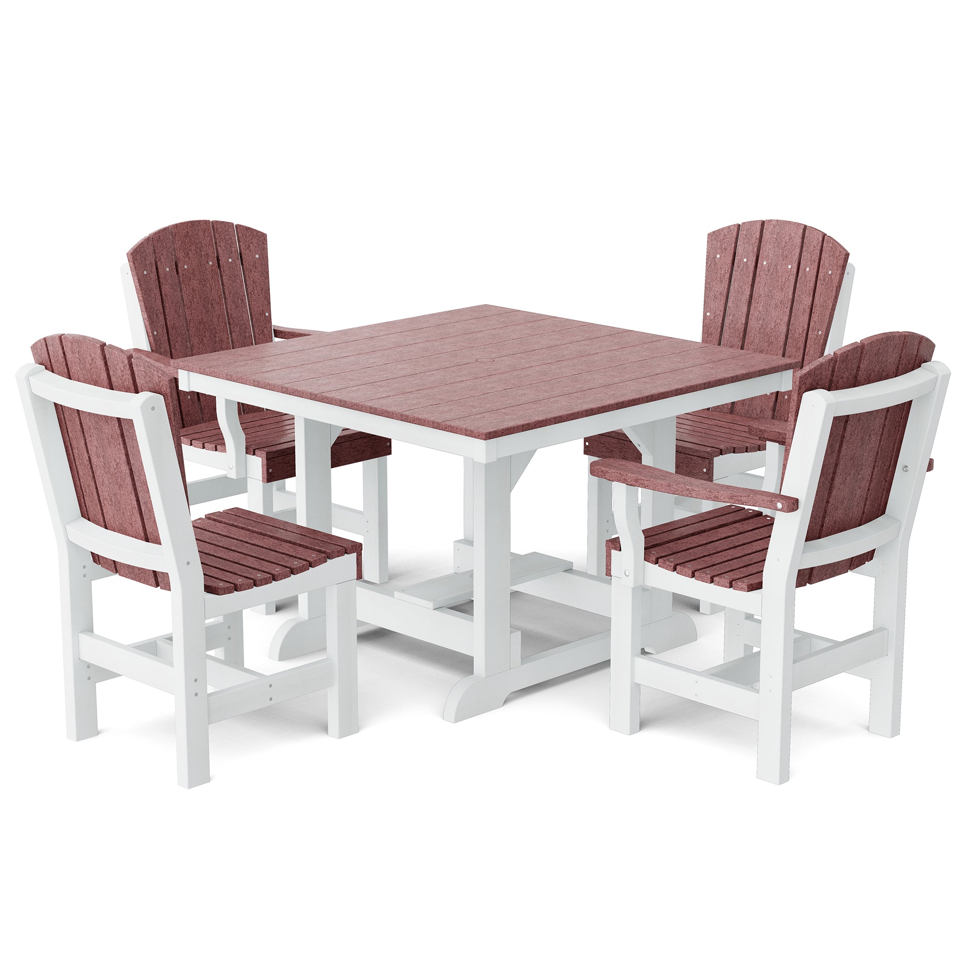 Heritage 5-Piece 44x44 Inch Square Outdoor Dining Set with Cushions - Perfect for Patio, Garden, and Backyard Entertaining