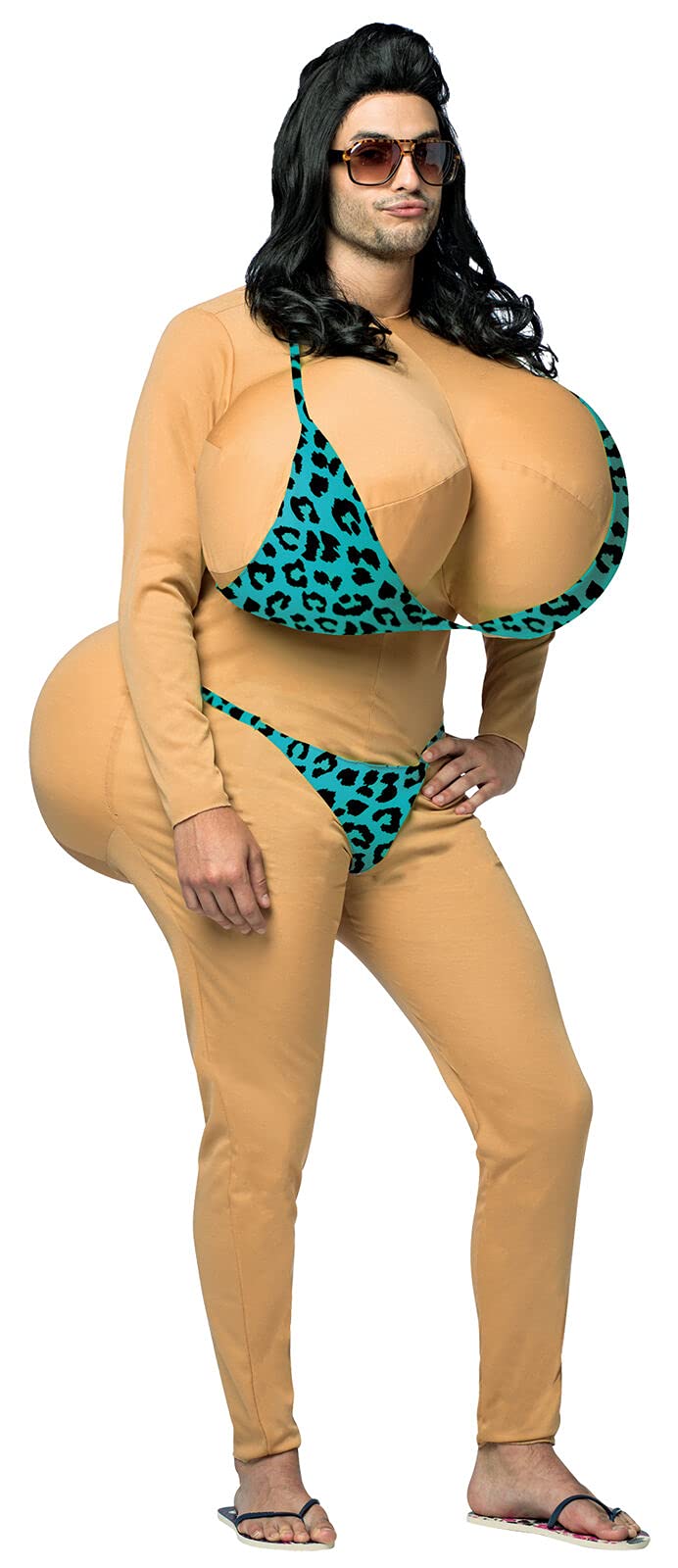 Funny Big Bikini Boobs & Butt Men's Halloween Costume Mask - Adult Party Outfit for Halloween, Cosplay & Comedy Events