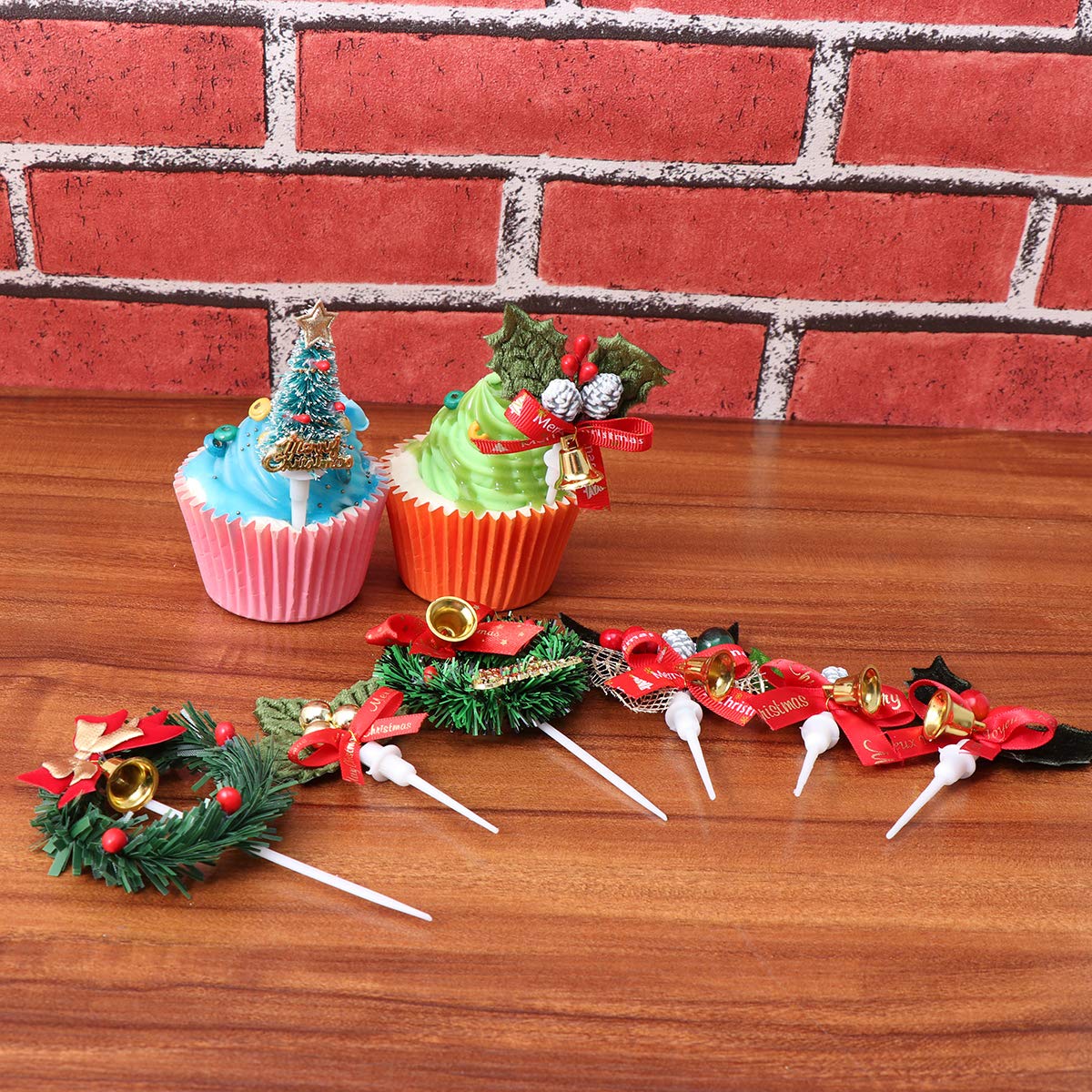 24 Pcs Christmas Cake Toppers - Xmas Themed Cupcake Decorations, Cake Picks for Holiday Parties, Birthday Celebrations & Festive Desserts (Mixed Designs) - Perfect for Christmas Baking, Holiday Dessert Displays & Party Decorations