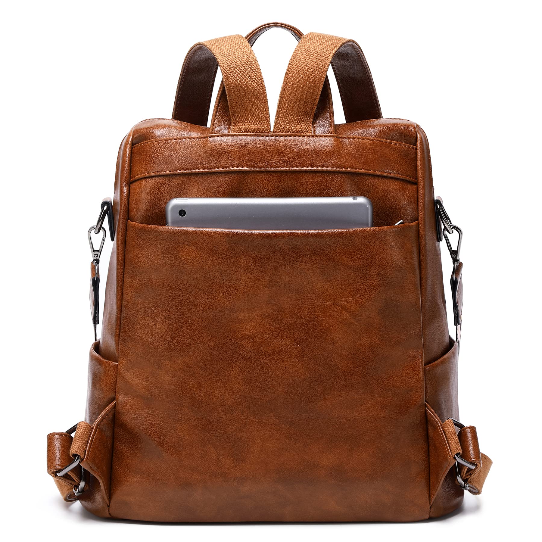 Stylish Leather Backpack Purse for Women - Fashionable Travel Backpack & Designer Shoulder Bag in Dark Red | Perfect for Work, Commute & Weekend Getaways