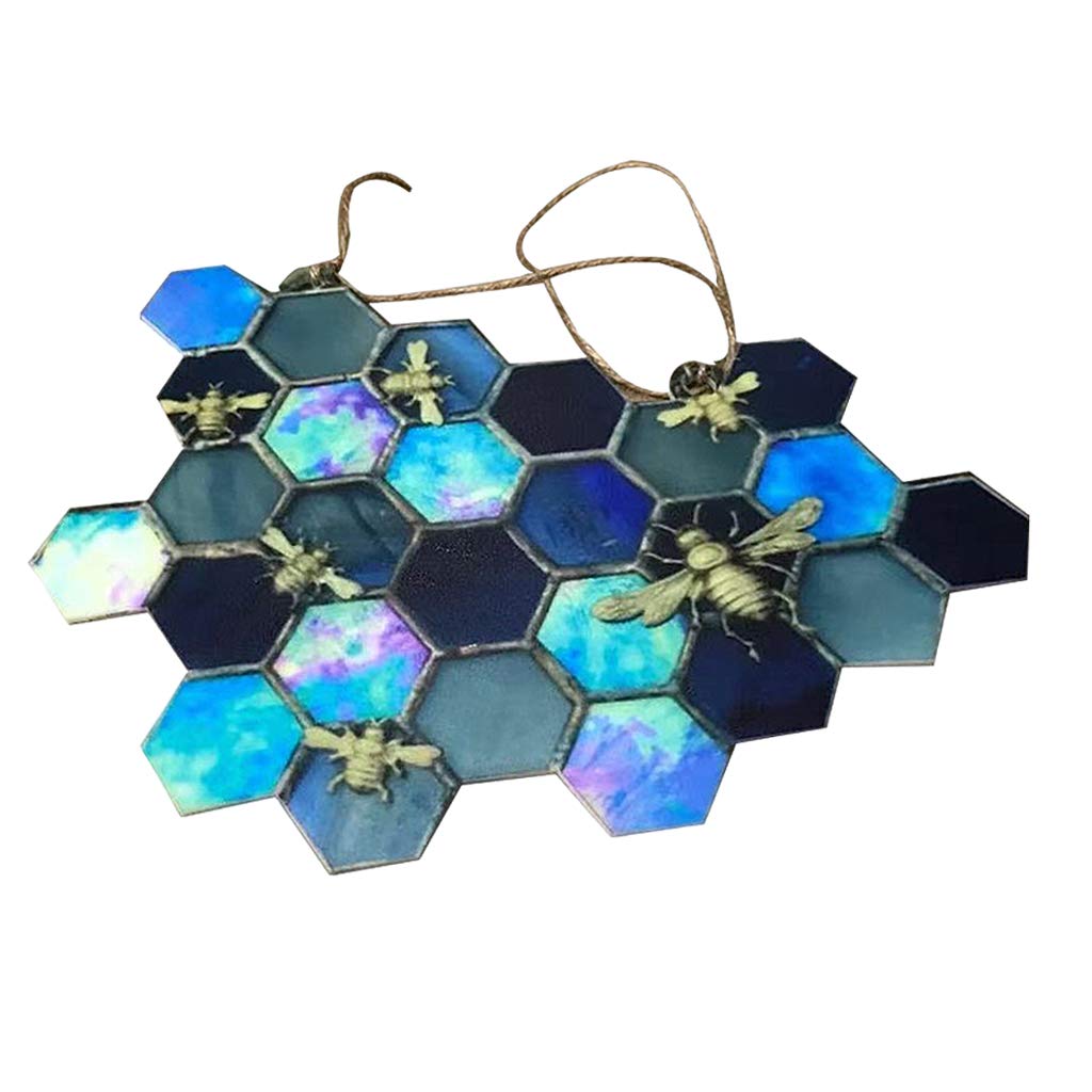 Honeycomb Wall Decor for Garden, Patio, Kitchen - Handmade Hanging Ornament Wind Chimes for Home & Living Room - Perfect for Outdoor Decor, Housewarming Gifts & Relaxing Ambience