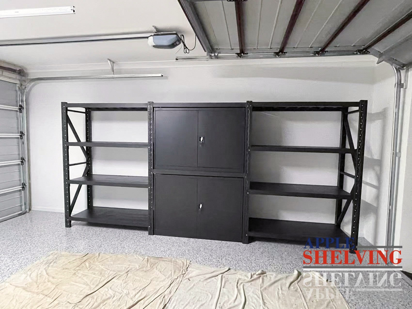 1.5m (5ft) Heavy Duty Steel Storage Cabinet with 2 Shelves - Perfect for Garage, Warehouse & Office Organization