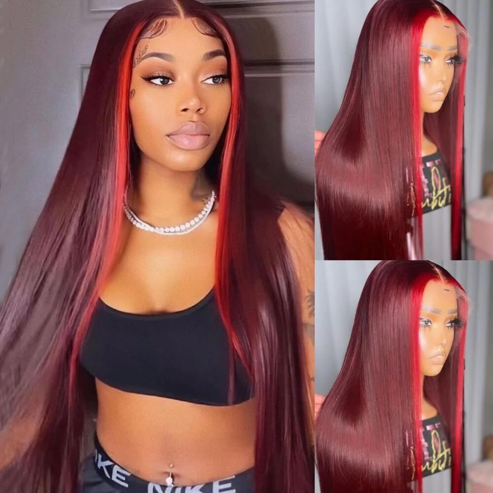 Skunk Stripe Wig Collection | eullair Must Have Gorgeous Colored Highlight Lace Frontal Wig for Women - Perfect for Cosplay, Parties & Fashion Styling