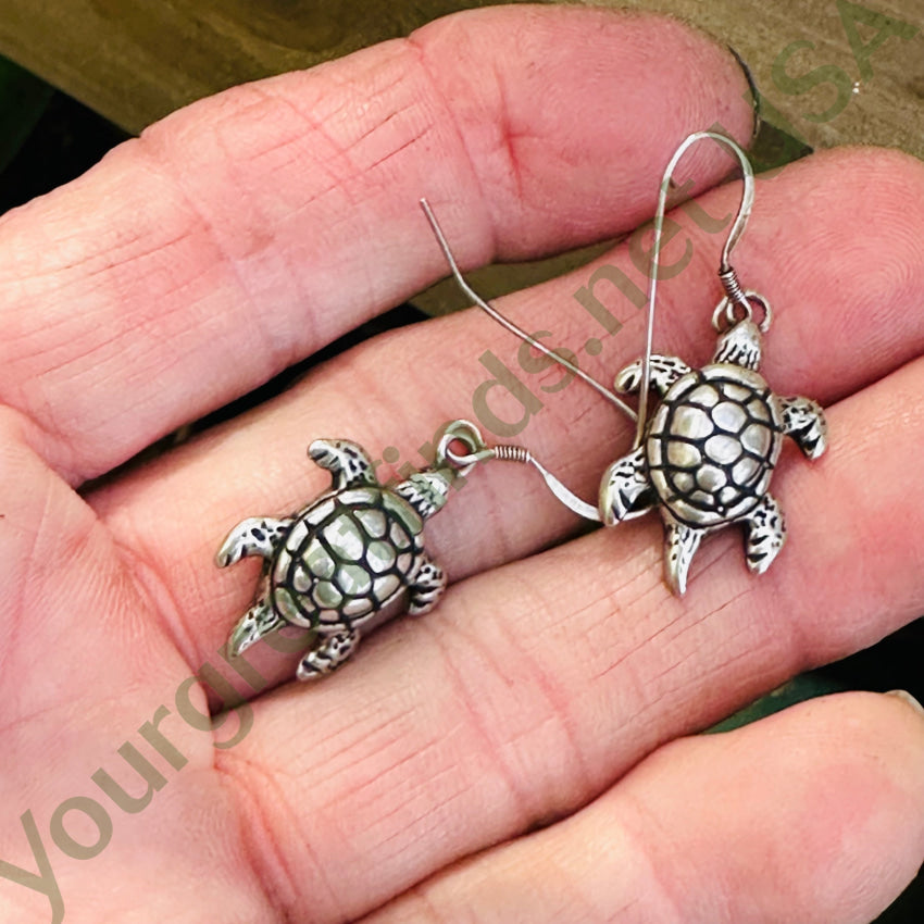 Sterling Silver Water Turtle Stud Earrings for Women - Hypoallergenic Pierced Ear Jewelry - Perfect Gift for Beach Lovers & Ocean Themed Outfits