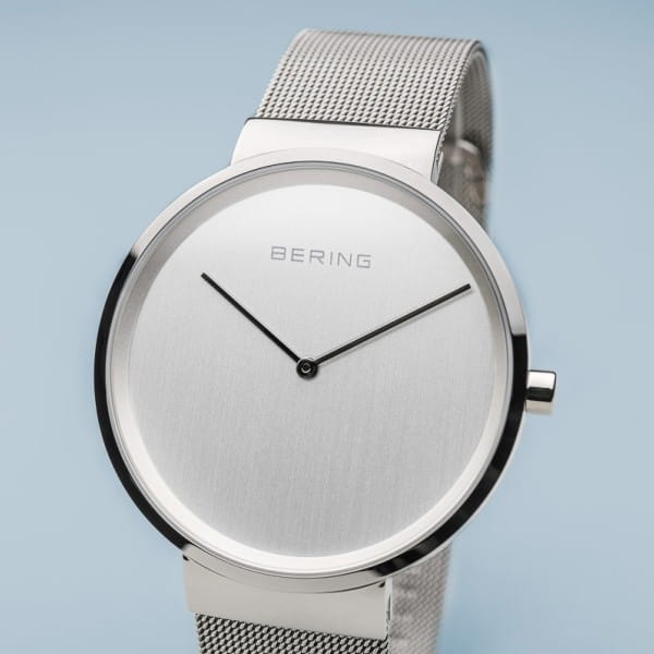 Bering 14539 Classic Stainless Steel Mesh Strap Men's Watch - Waterproof Chronograph for Business, Casual & Formal Occasions