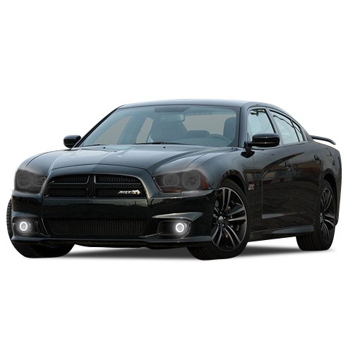 Brightest White LED Halo Ring Fog Light Kit with RF Wireless Remote for Dodge Charger 2011-2014 - Xenon HID Style DRL Lights, Waterproof & Durable for Off-Roading, Night Driving & Car Customization