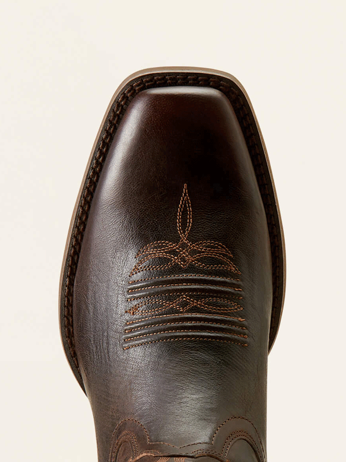 Ariat Men's Sport Herdsman Cowboy Boots - Burnished Chocolate Brown - Western Riding, Country Fashion & Outdoor Work Boots for Men