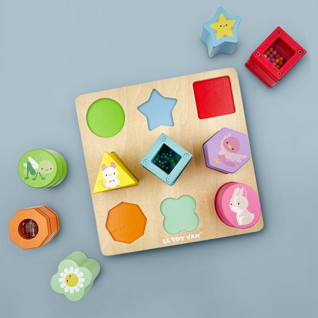 Wooden Sensory Shape Sorting Toy for Toddlers - Montessori Learning & Educational Toys for Kids - Perfect for Early Childhood Development & Playtime Fun